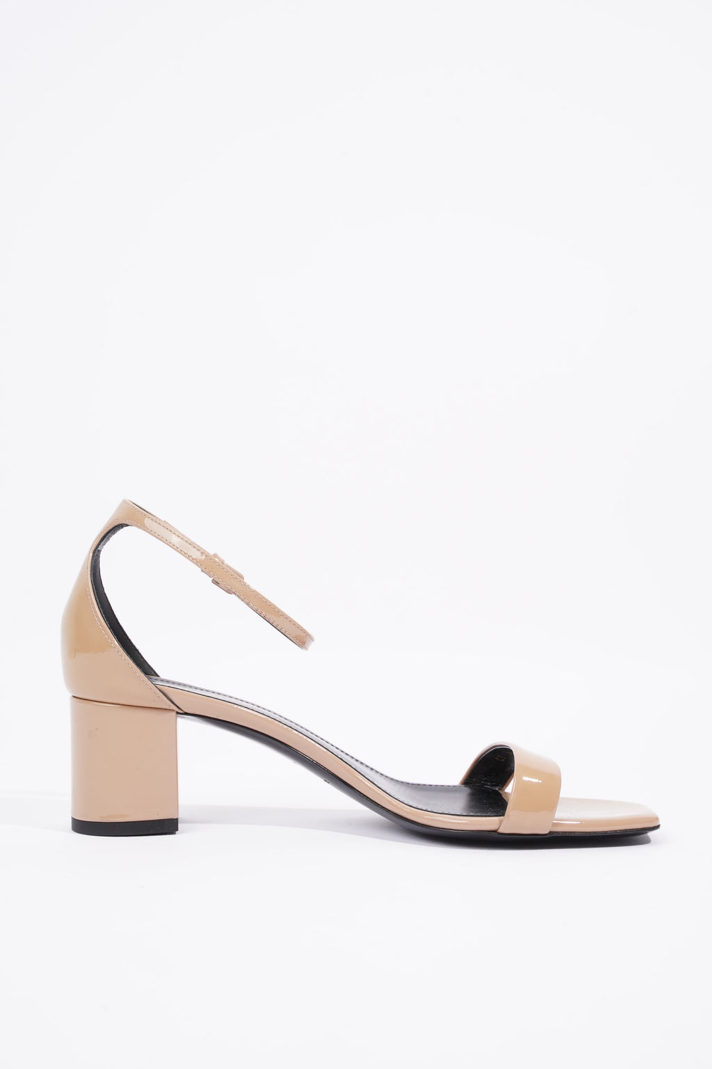 Saint Laurent Womens LouLou 50 Sandal Patent Nude EU 37.5 / UK 4.5