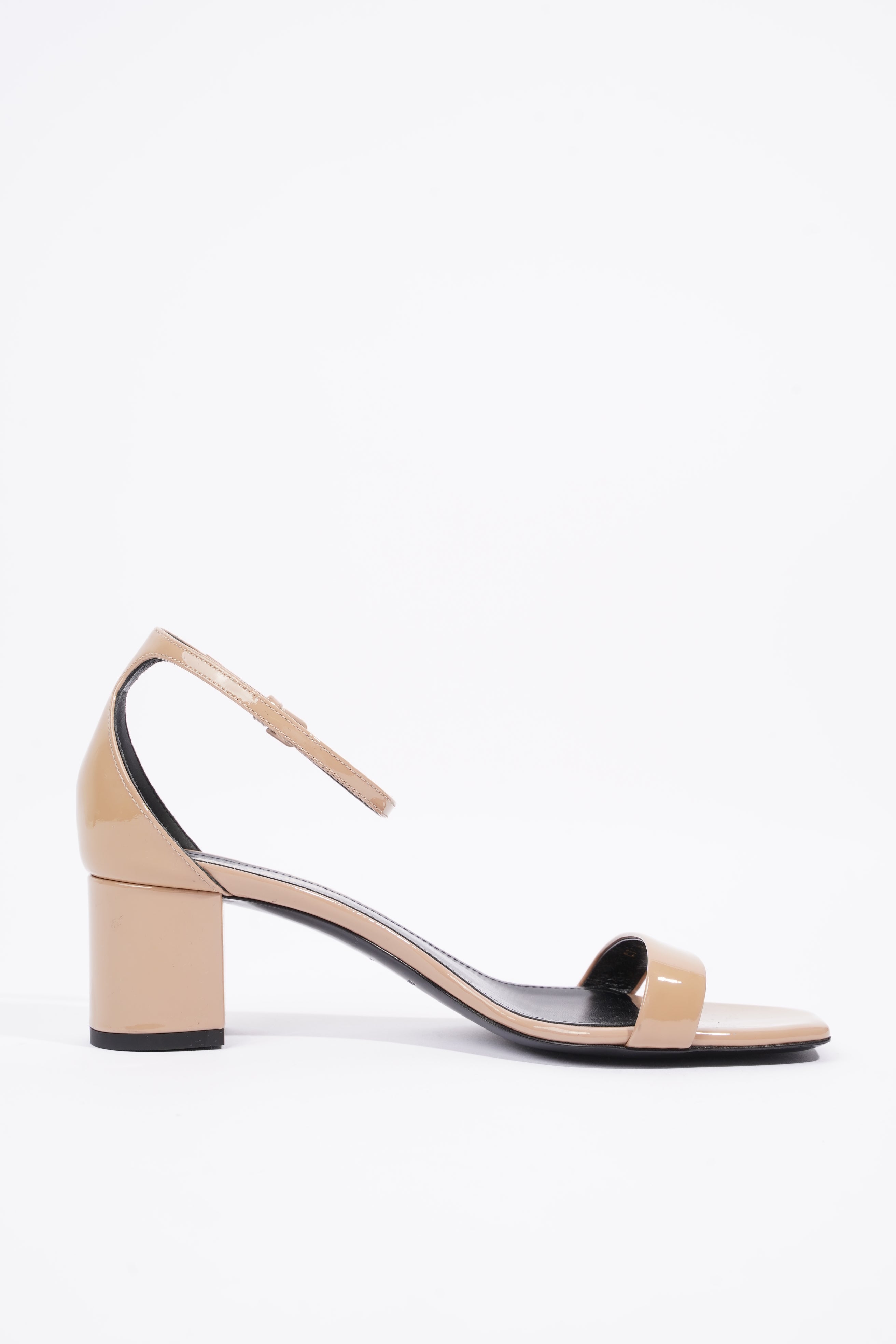 Saint Laurent Womens LouLou 50 Sandal Patent Nude EU 37.5 / UK 4.5