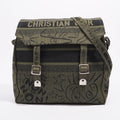 Christian Dior Womens Diorcamp Messenger Bag Green / Black Canvas