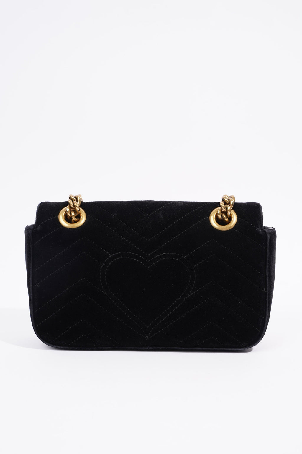 Gucci Womens Marmont Flap Bag Black Velvet Mini