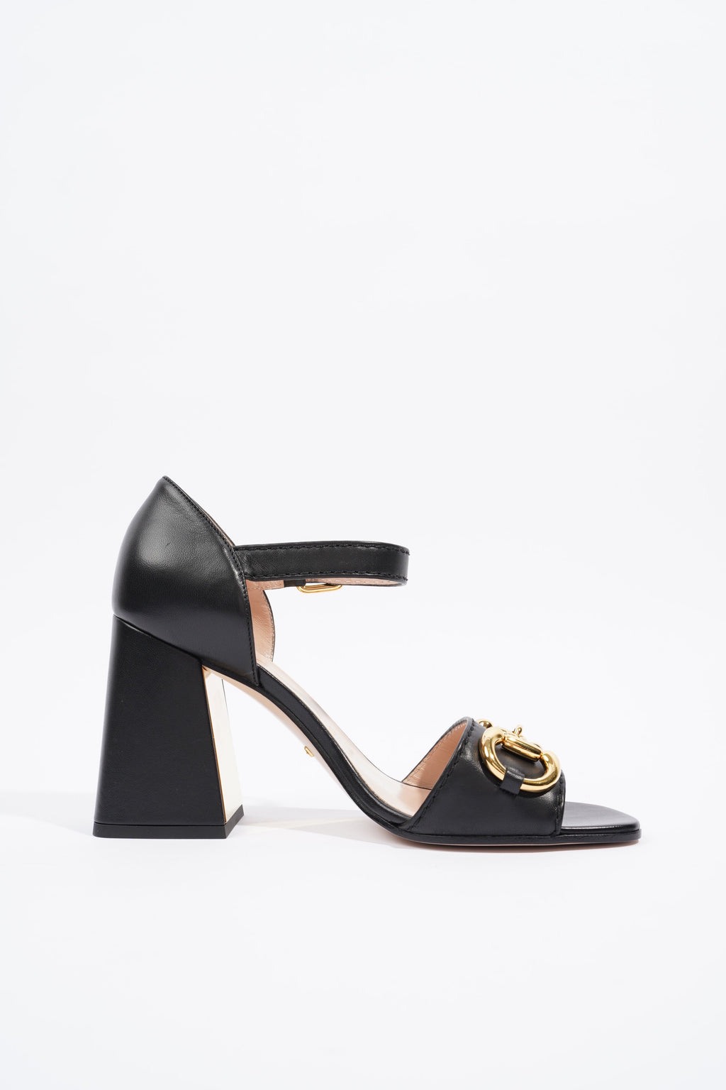 Gucci Womens Sandal With Horsebit Black / Gold EU 37.5 / UK 4.5