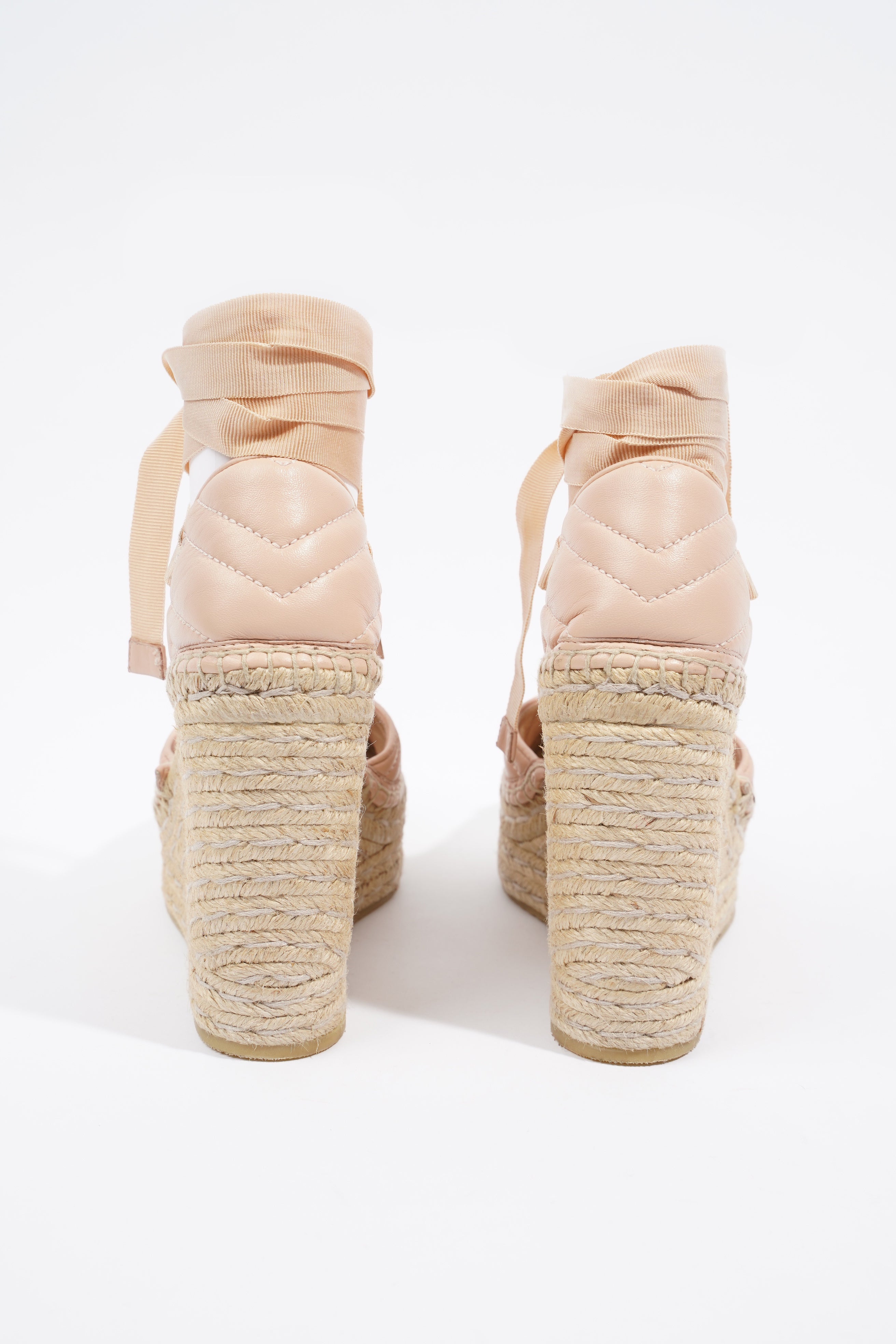 Gucci Leather Platform Espadrilles Nude / Gold EU 36.5 / UK 3.5