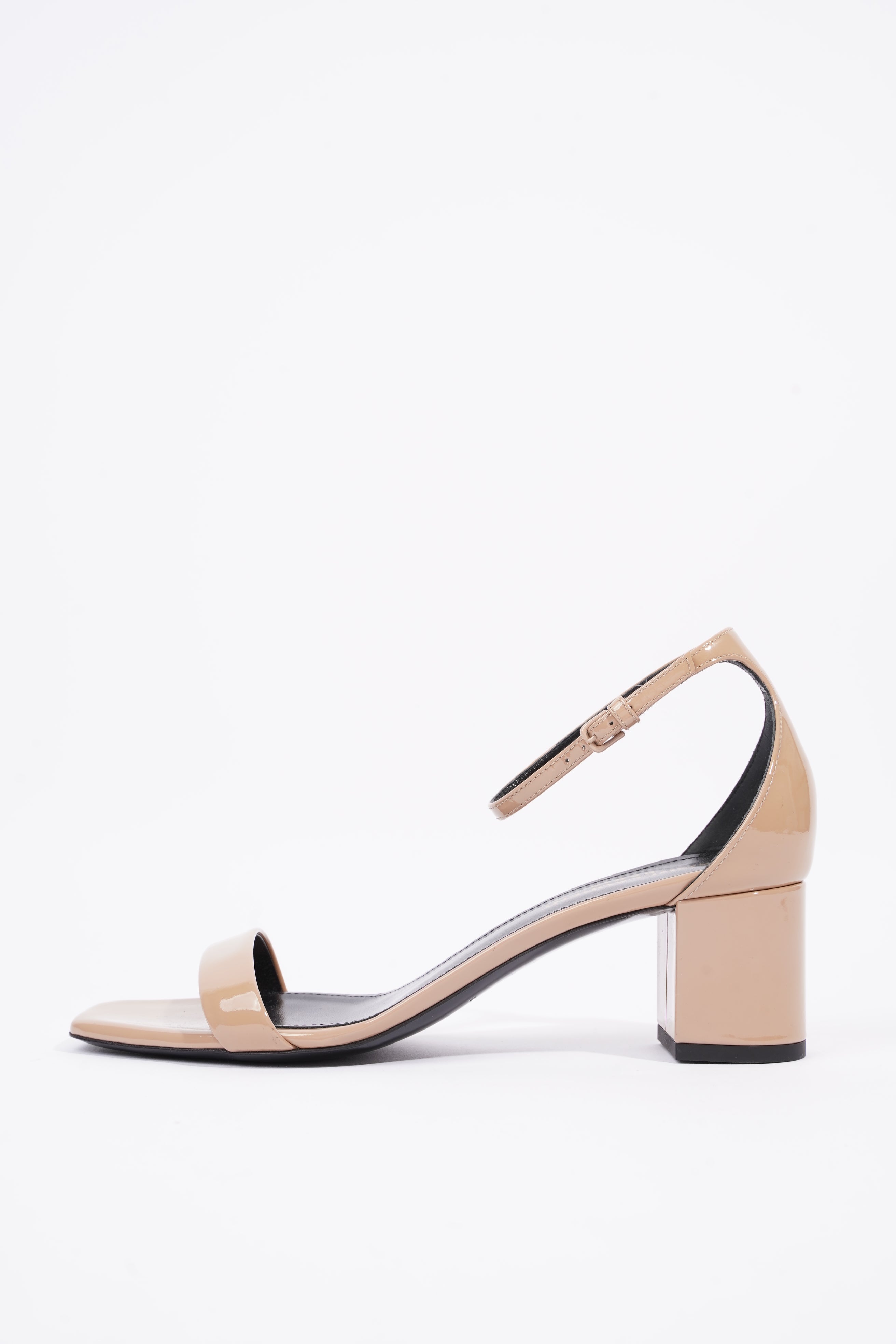 Saint Laurent Womens LouLou 50 Sandal Patent Nude EU 37.5 / UK 4.5