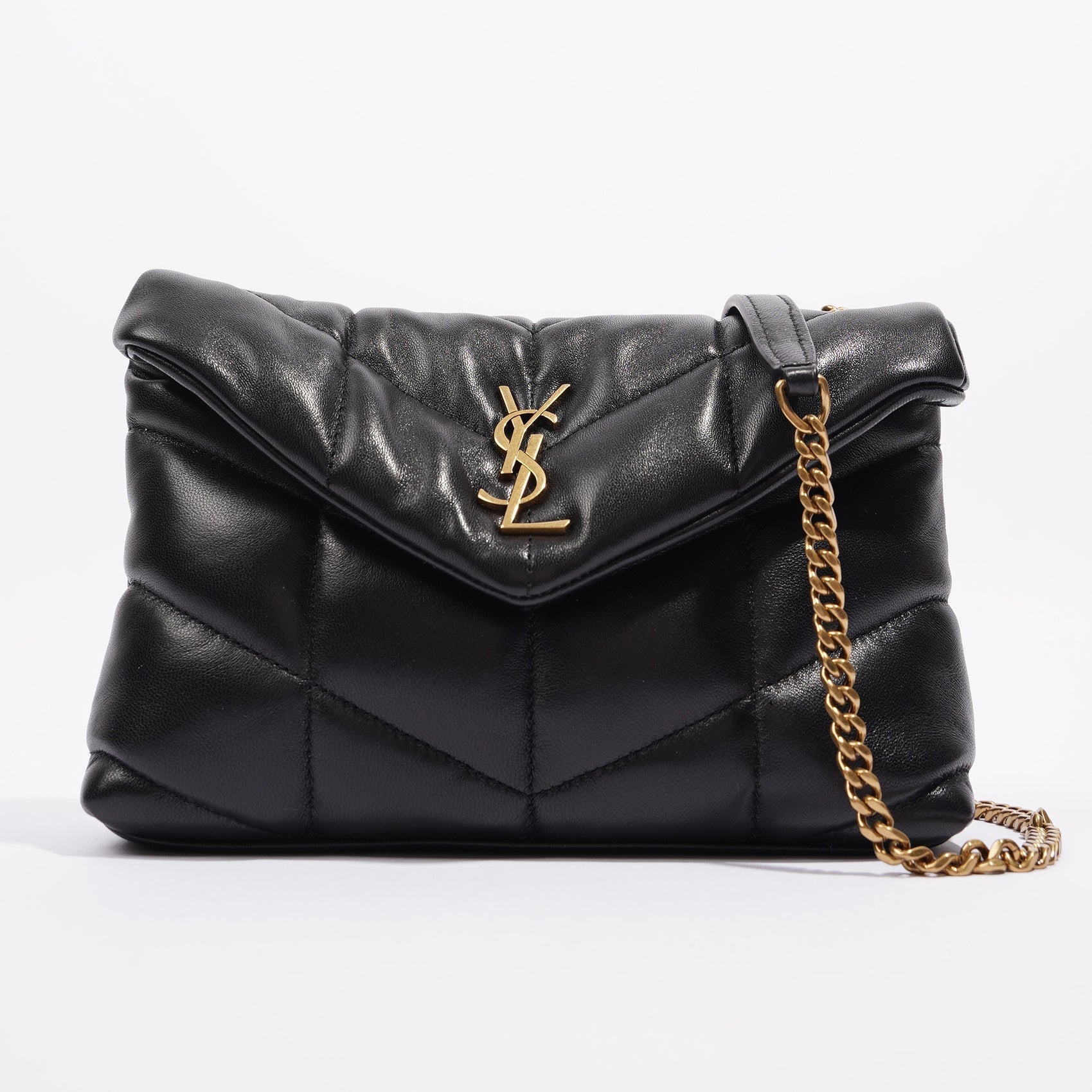 Saint Laurent Womens Loulou Toy Puffer Bag Black