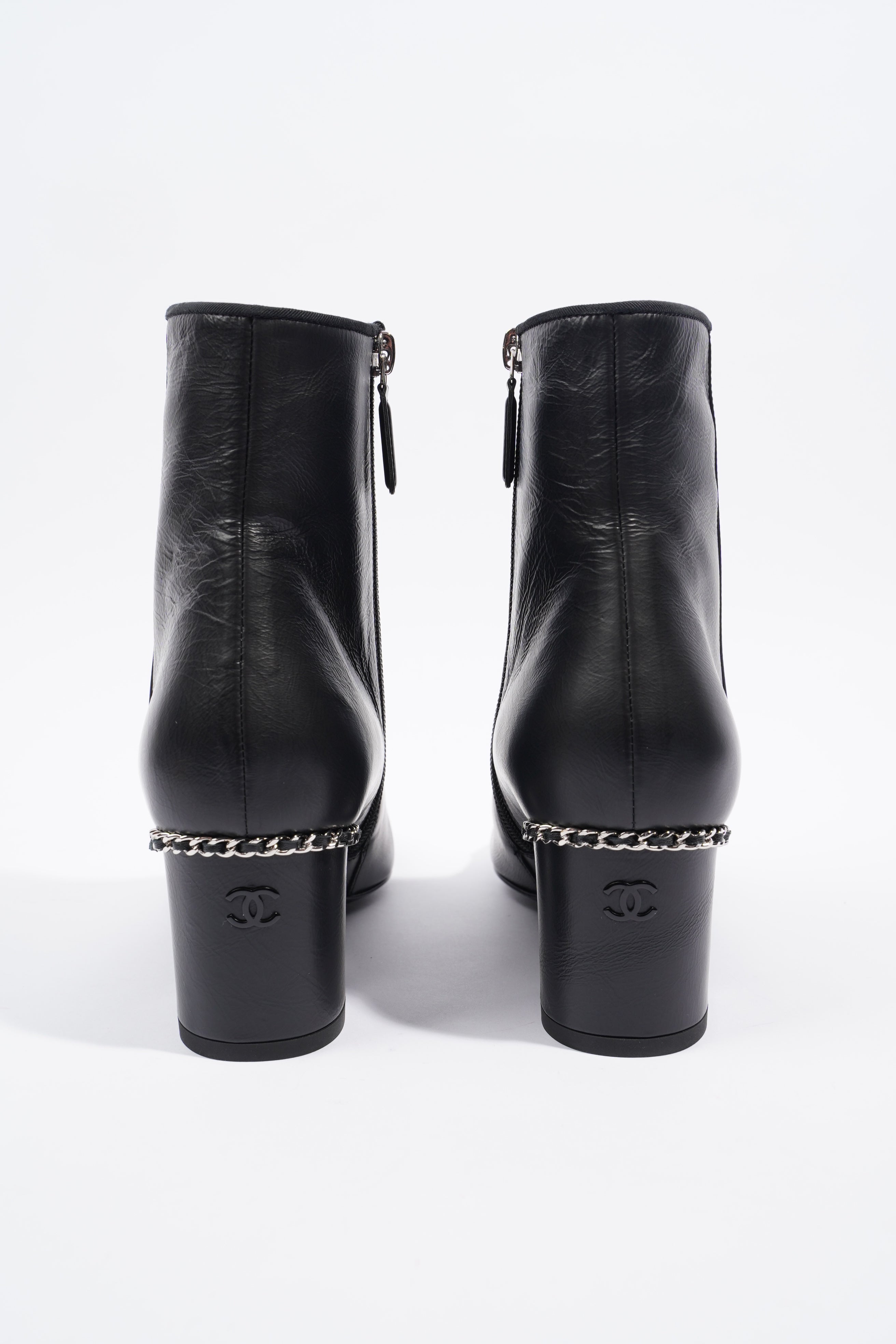 Chanel Leather Ankle Boot Black EU 38.5 / UK 5.5
