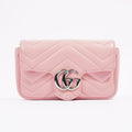 Gucci Womens Marmont Flap Pink / Silver Super Mini
