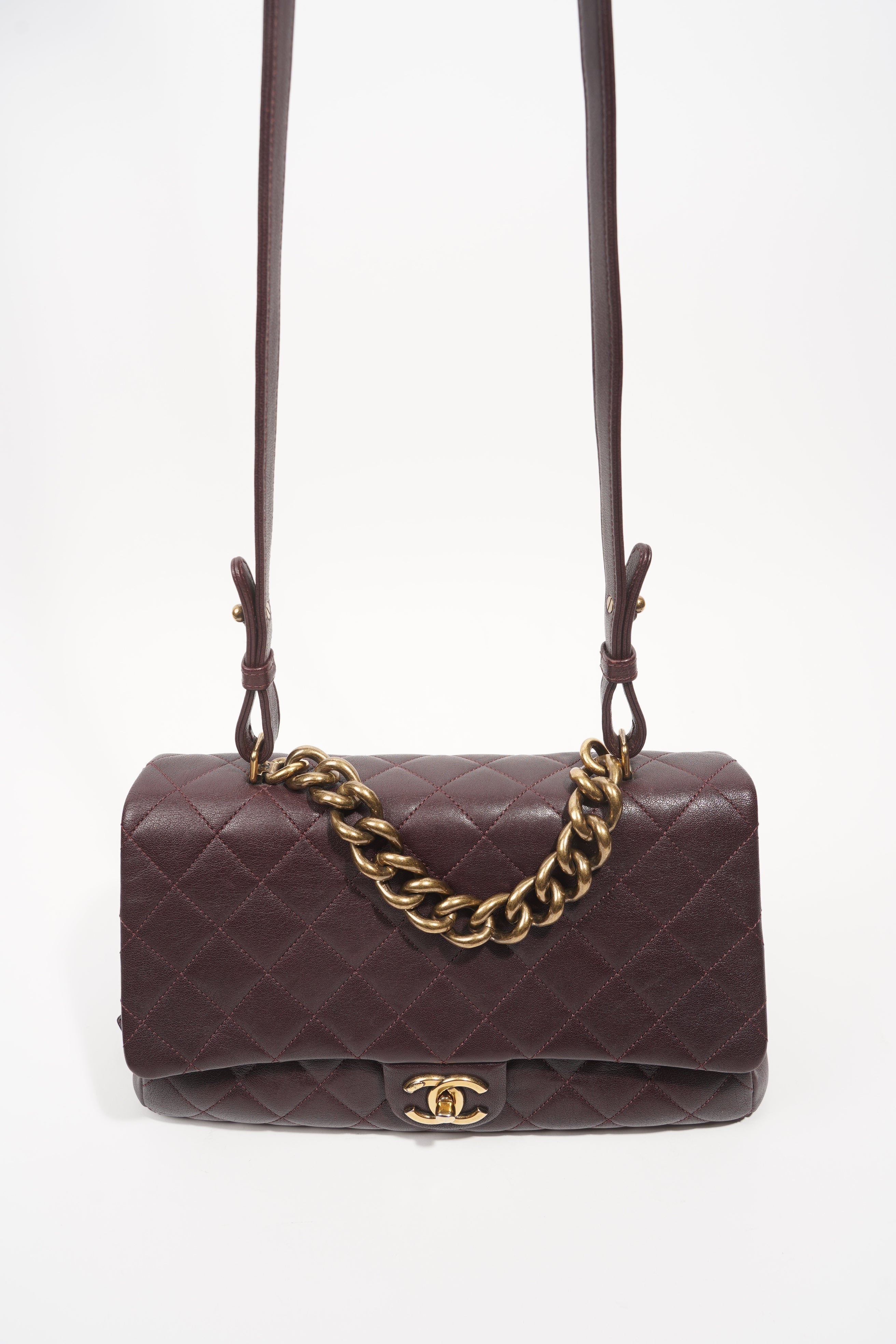 Chanel Womens Trapezio Purple