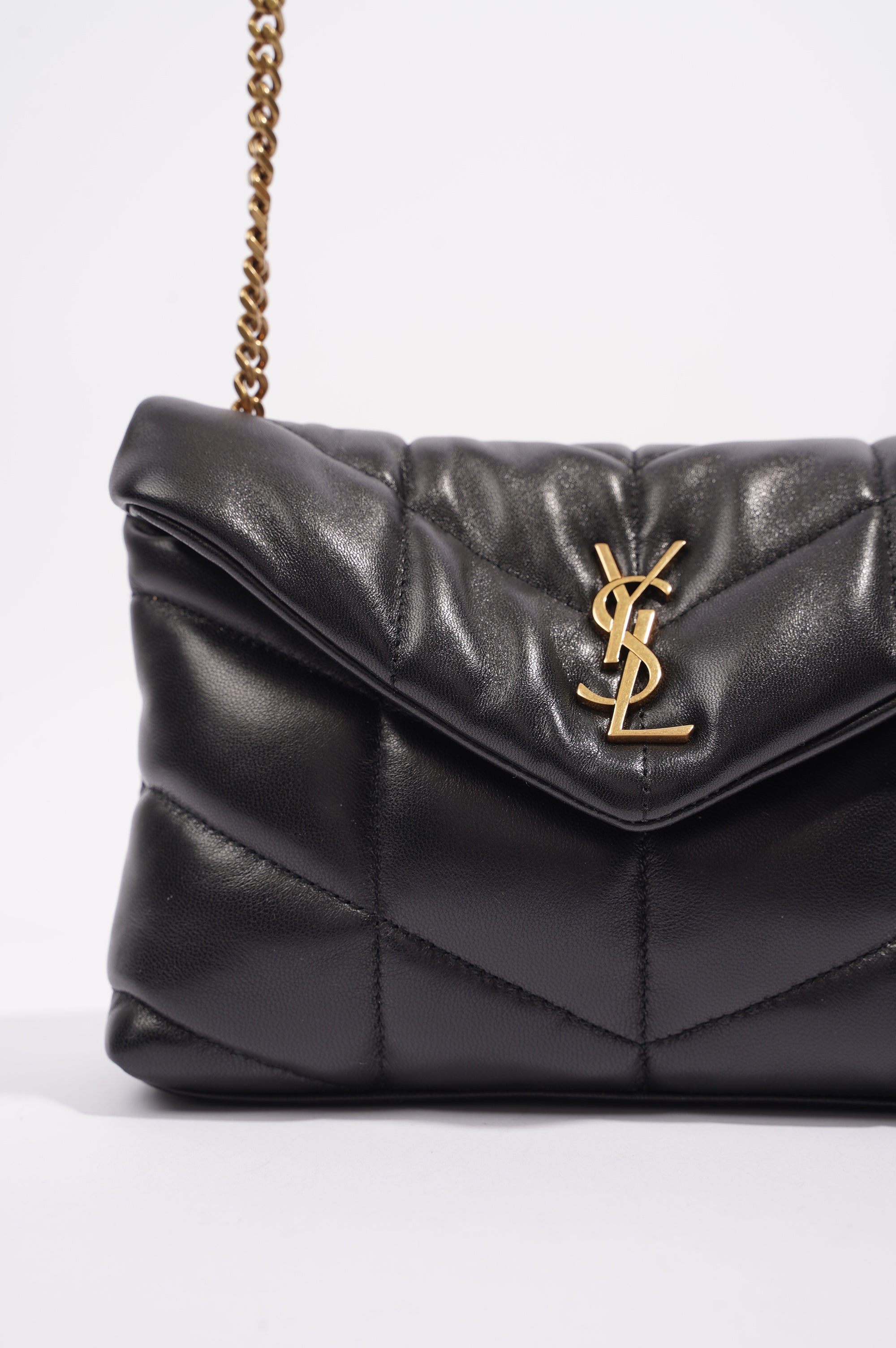 Saint Laurent Womens Loulou Toy Puffer Bag Black