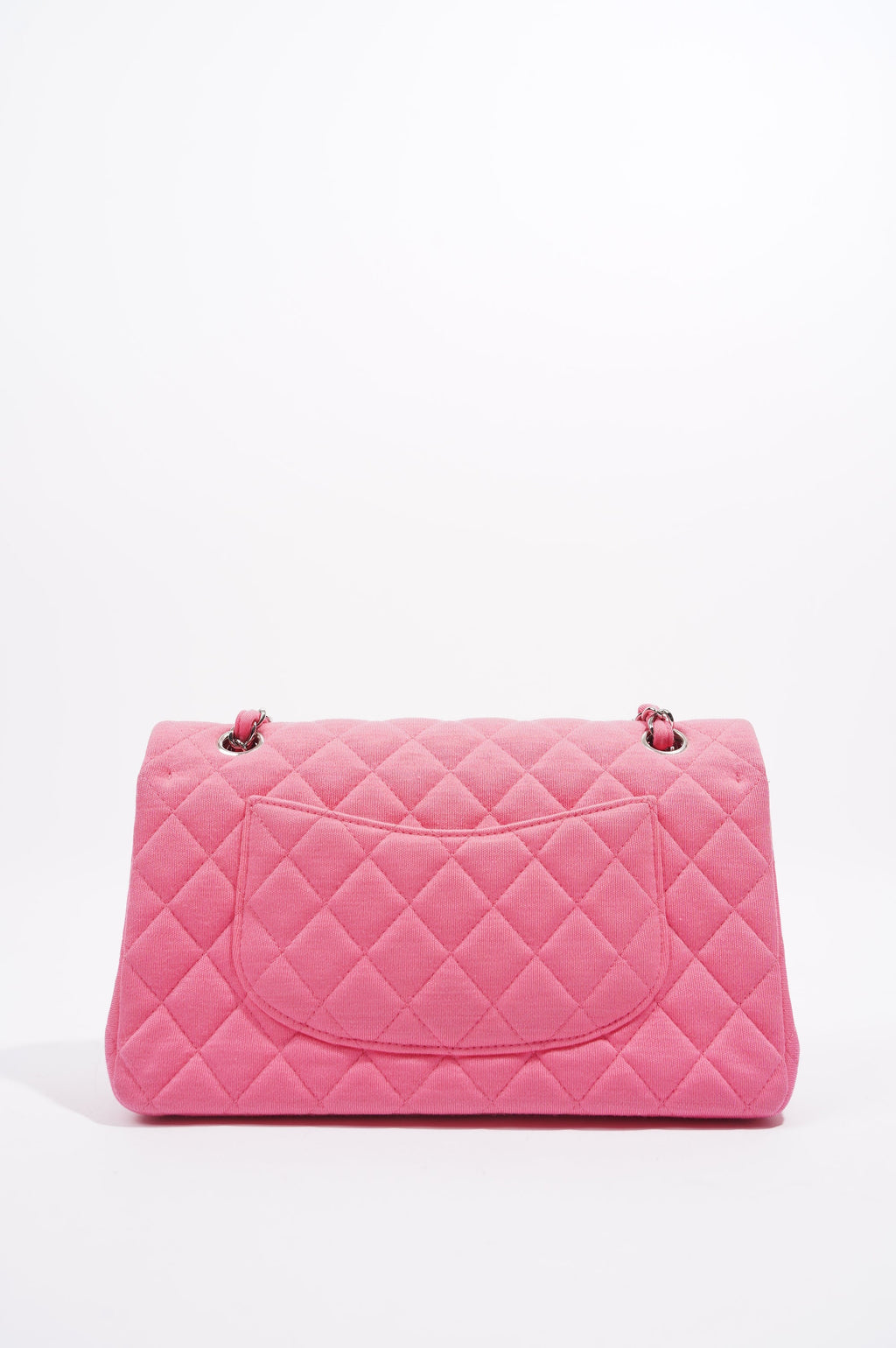 Chanel Womens Fabric Double Flap Bag Pink Medium