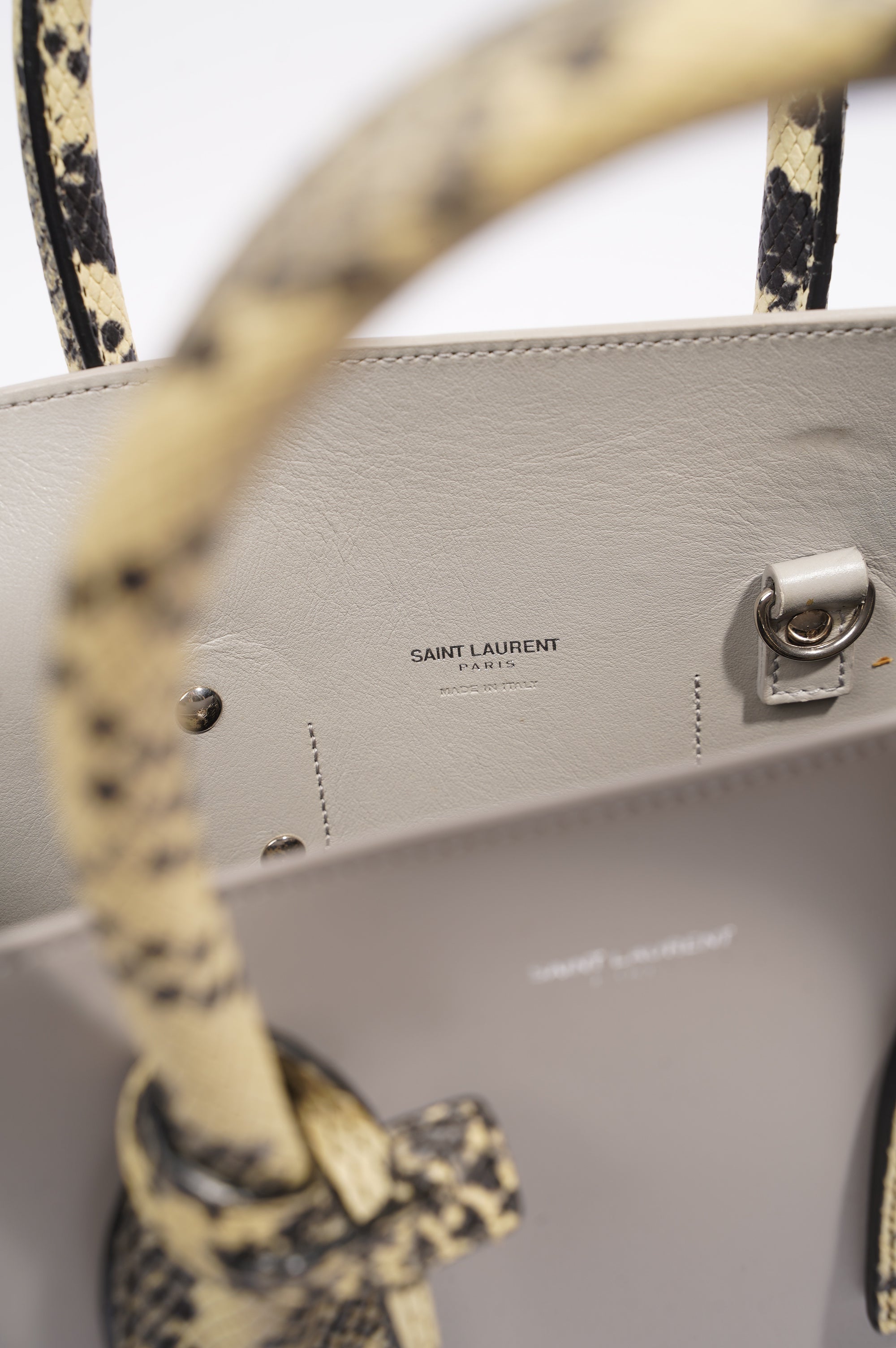 Saint Laurent Sac du Jour Grey / Animal Print Leather Small