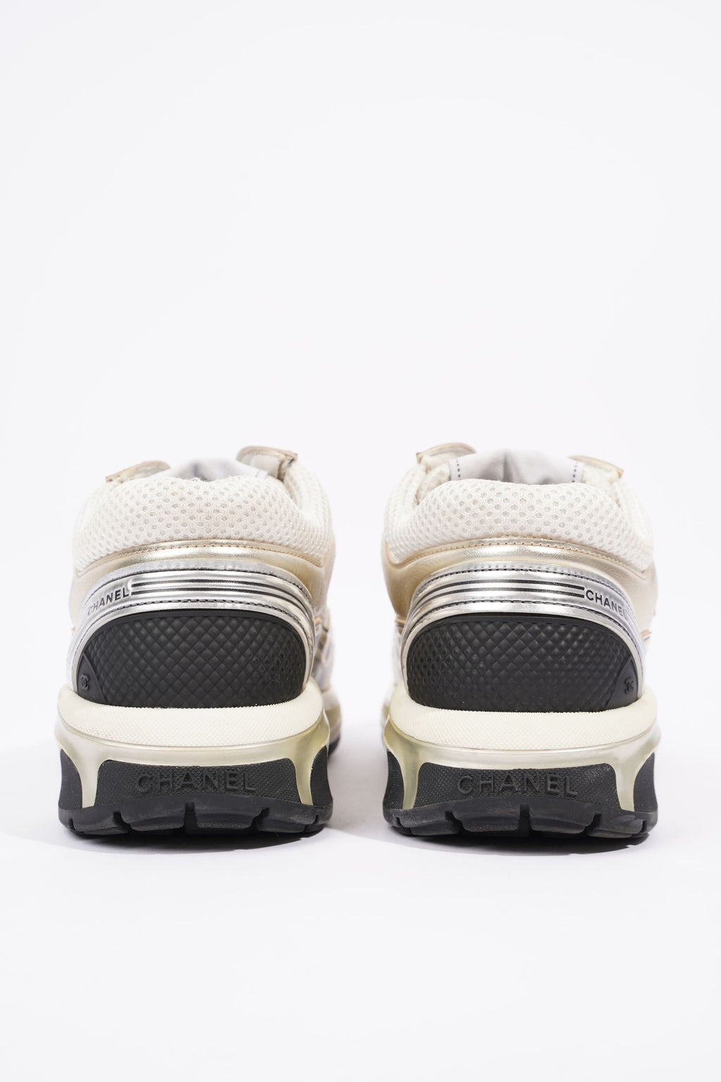 Chanel Womens CC Runner White / Silver EU 38 / UK 5