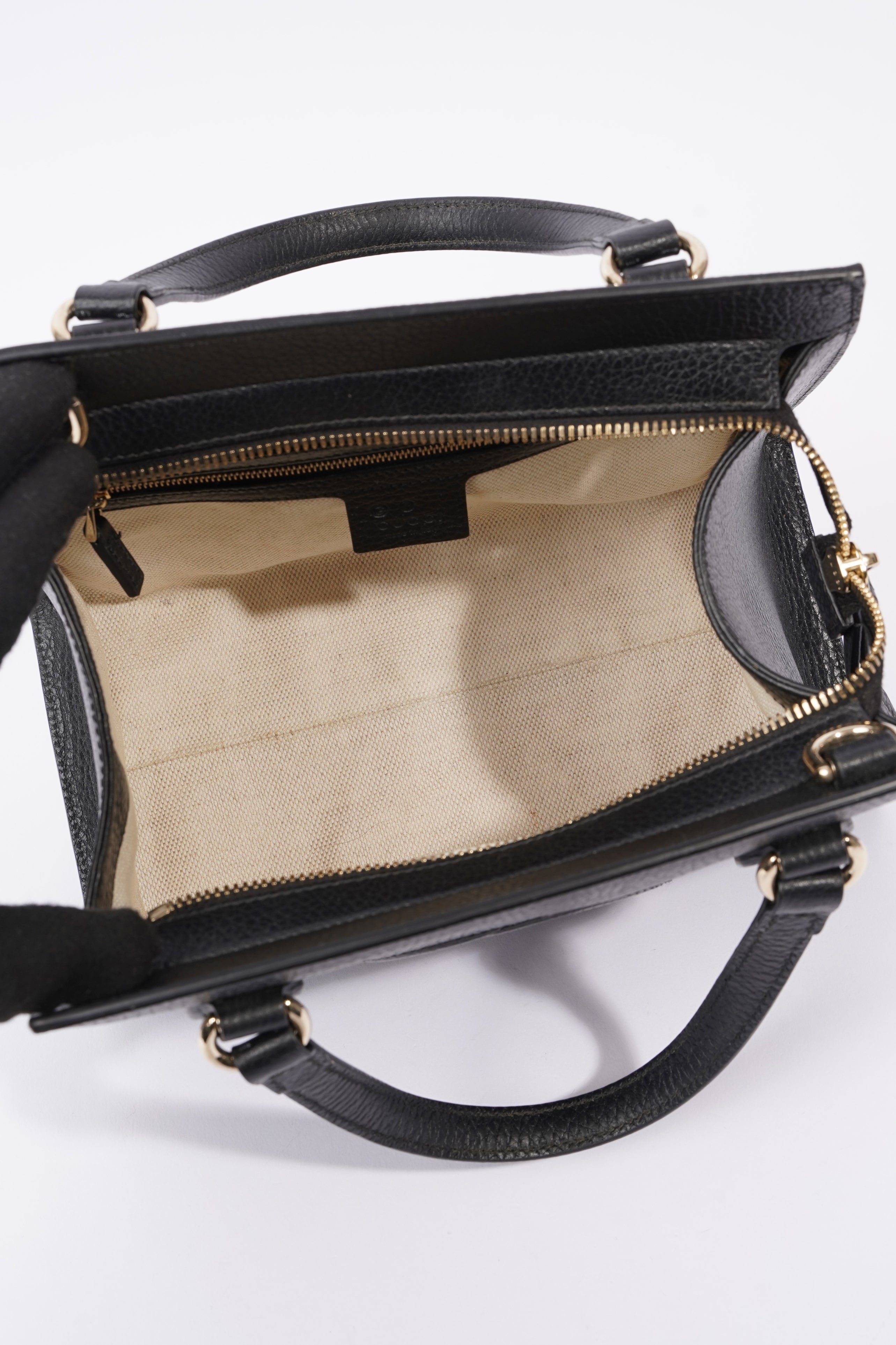 Gucci Womens Soho Tote Bag Black Leather Small