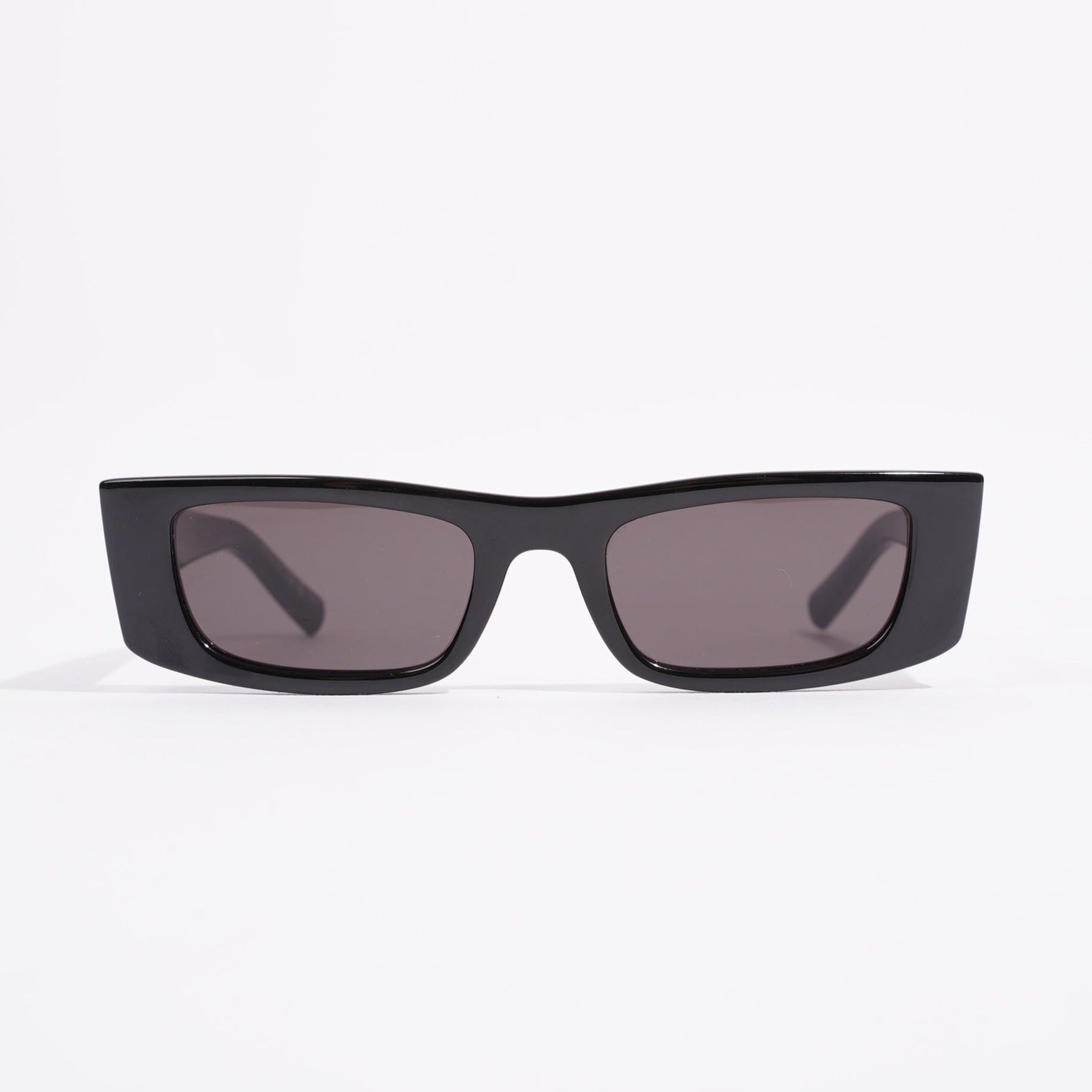 Saint Laurent Womens Rectangular Sunglasses Black Acetate 145