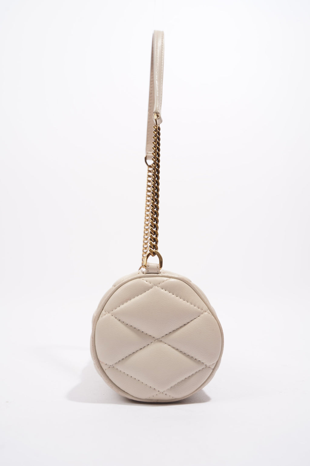 Saint Laurent Womens Tube Bag White Lambskin Leather Mini