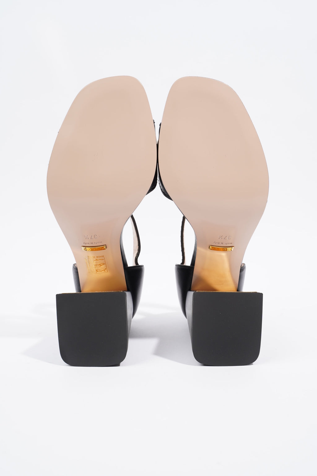 Gucci Womens Sandal With Horsebit Black / Gold EU 37.5 / UK 4.5