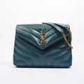 Saint Laurent Womens Lou Lou Dark Green Small