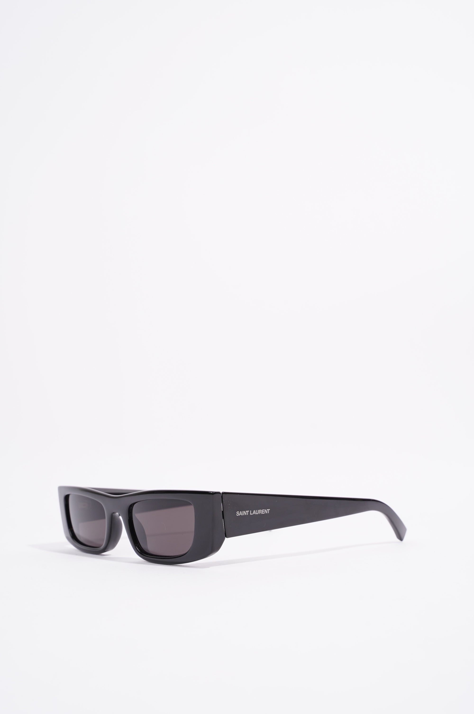 Saint Laurent Womens Rectangular Sunglasses Black Acetate 145