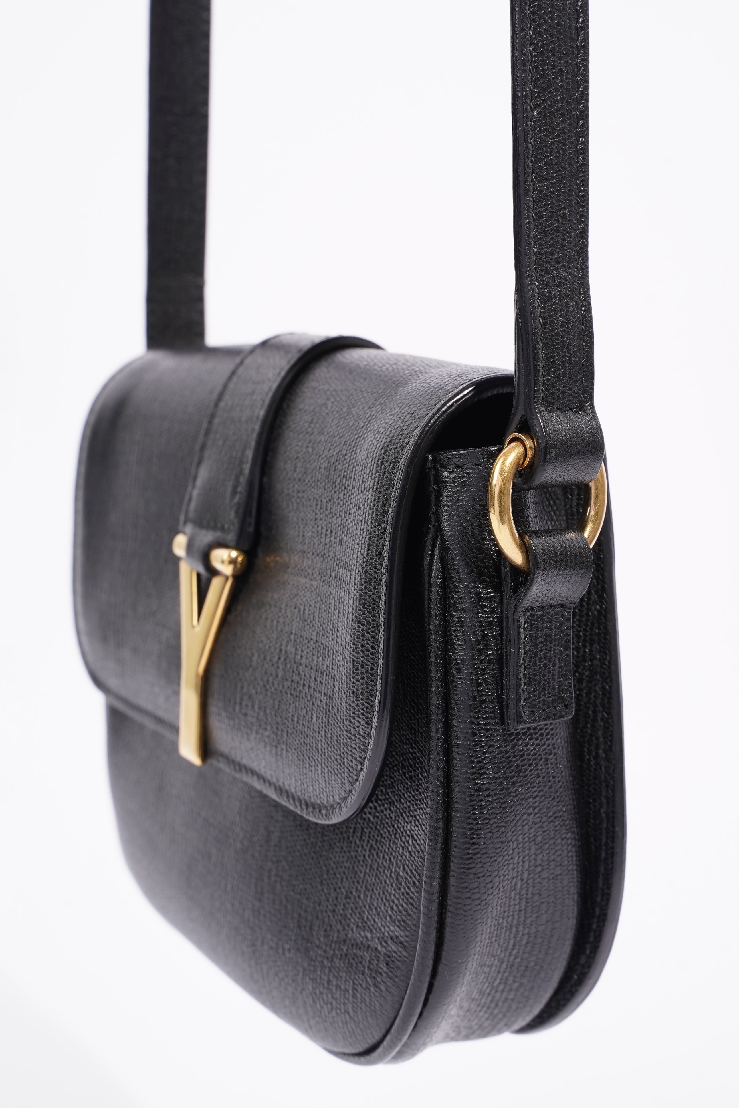 Saint Laurent Chyc Crossbody Bag Black Leather