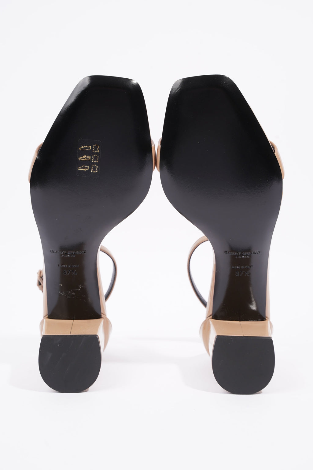 Saint Laurent Womens LouLou 50 Sandal Patent Nude EU 37.5 / UK 4.5