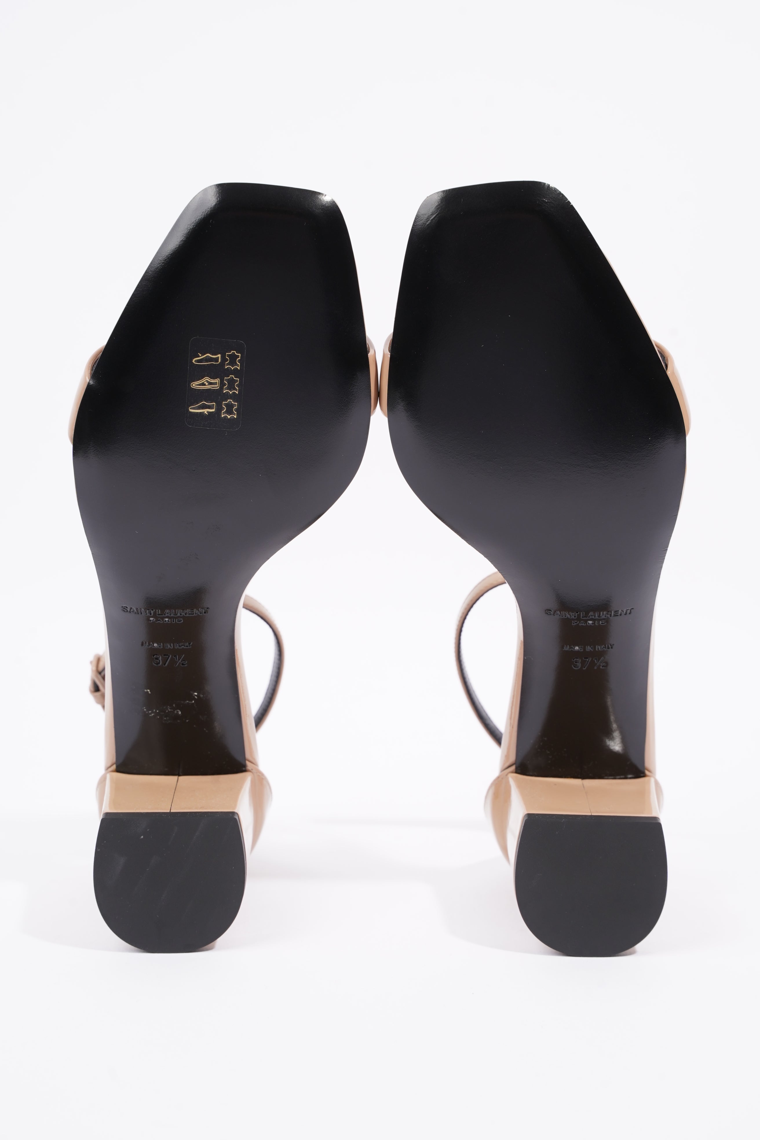 Saint Laurent Womens LouLou 50 Sandal Patent Nude EU 37.5 / UK 4.5
