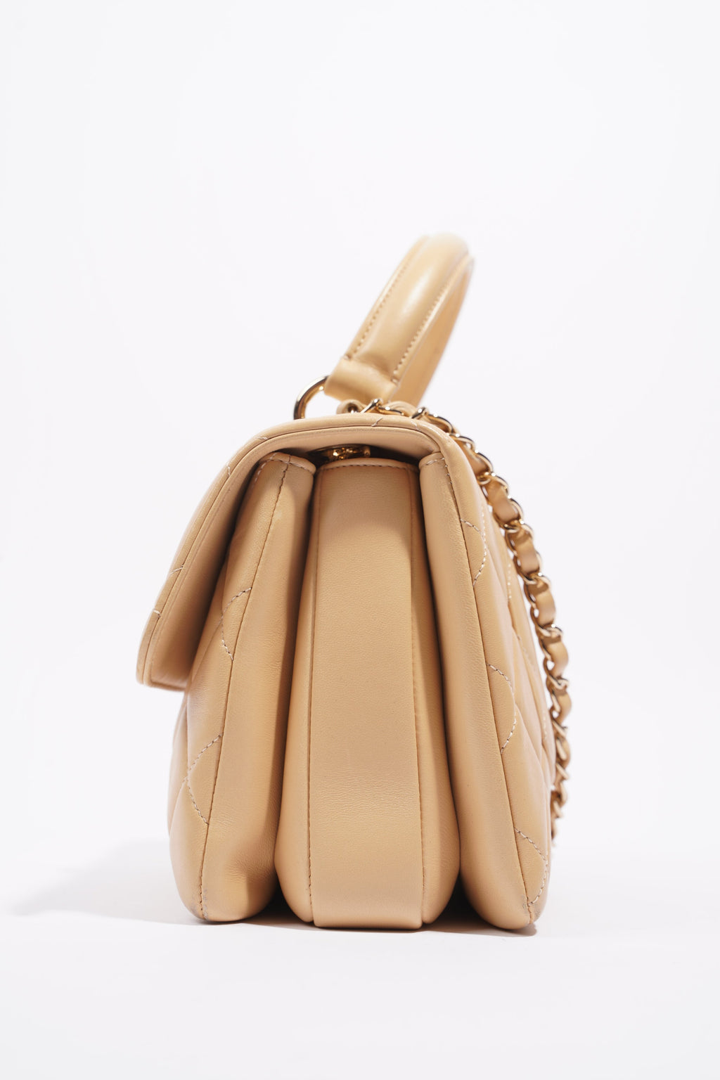 Chanel Womens Trendy Flap Bag Biscuit Lambskin Small