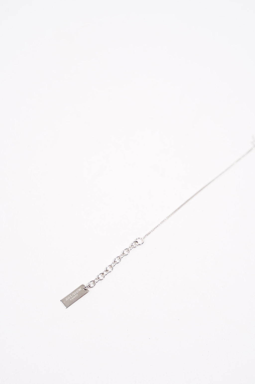 Saint Laurent Womens Logo Bracelet Silver M