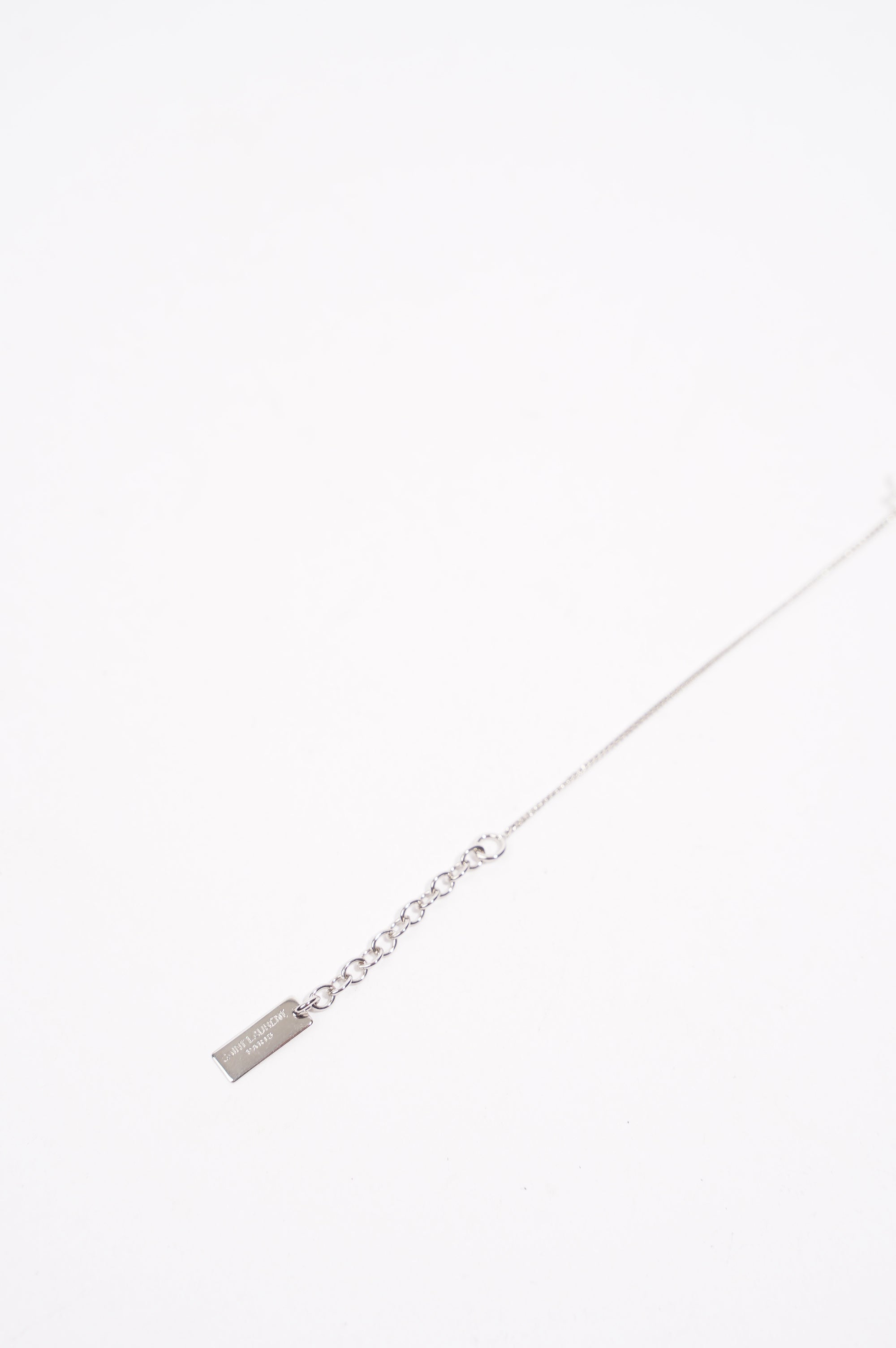 Saint Laurent Womens Logo Bracelet Silver M