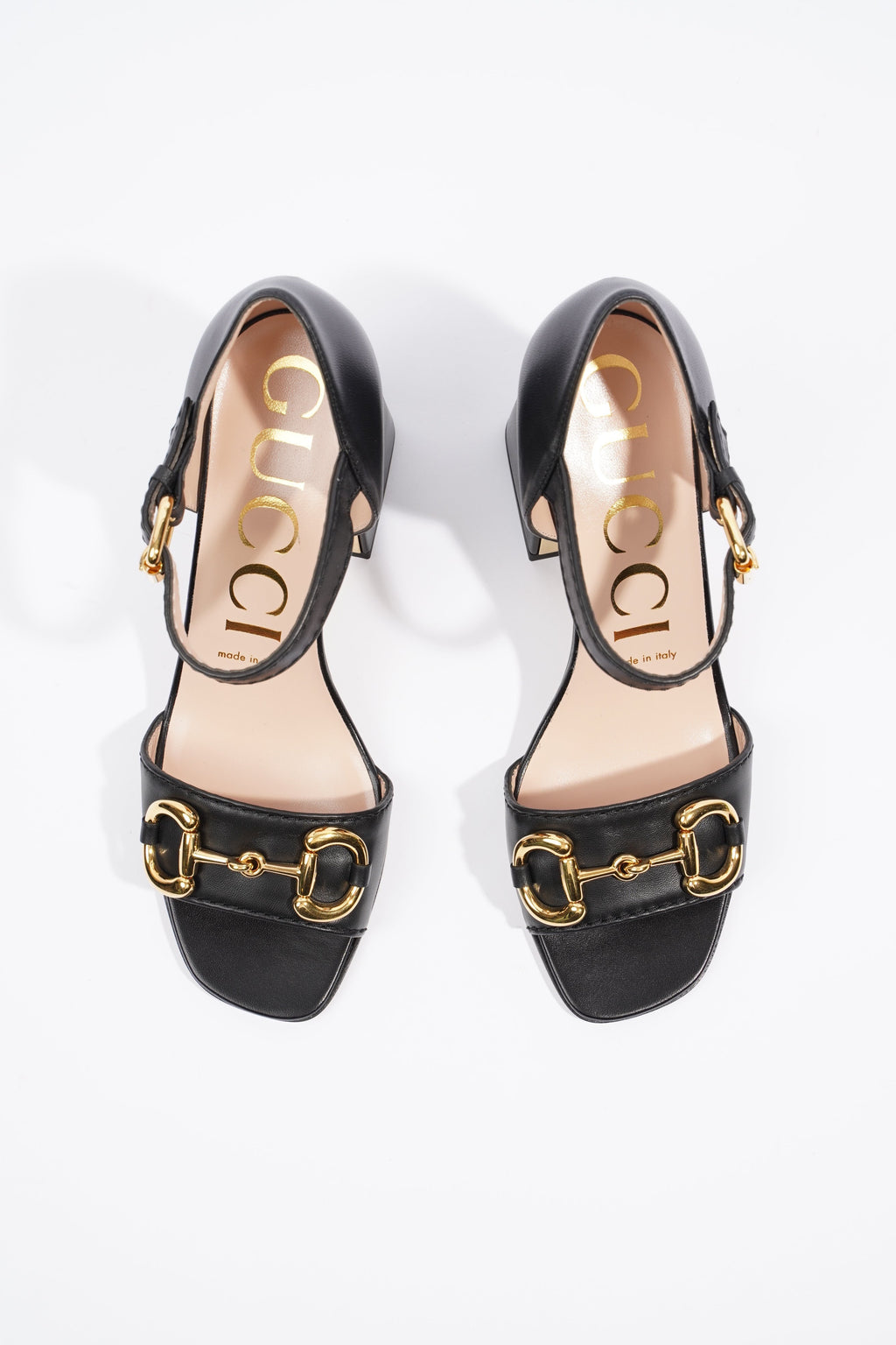 Gucci Womens Sandal With Horsebit Black / Gold EU 37.5 / UK 4.5