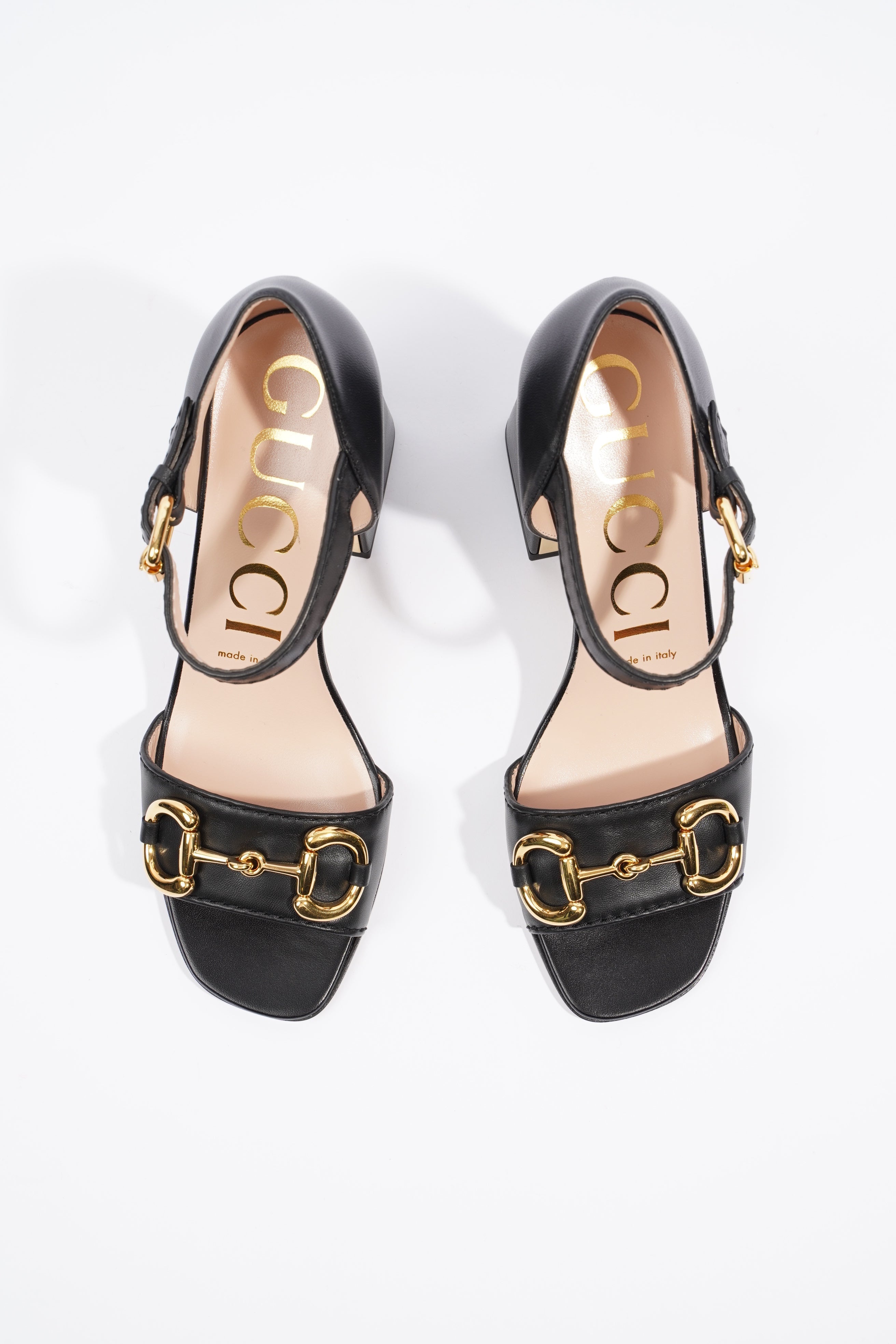 Gucci Womens Sandal With Horsebit Black / Gold EU 37.5 / UK 4.5
