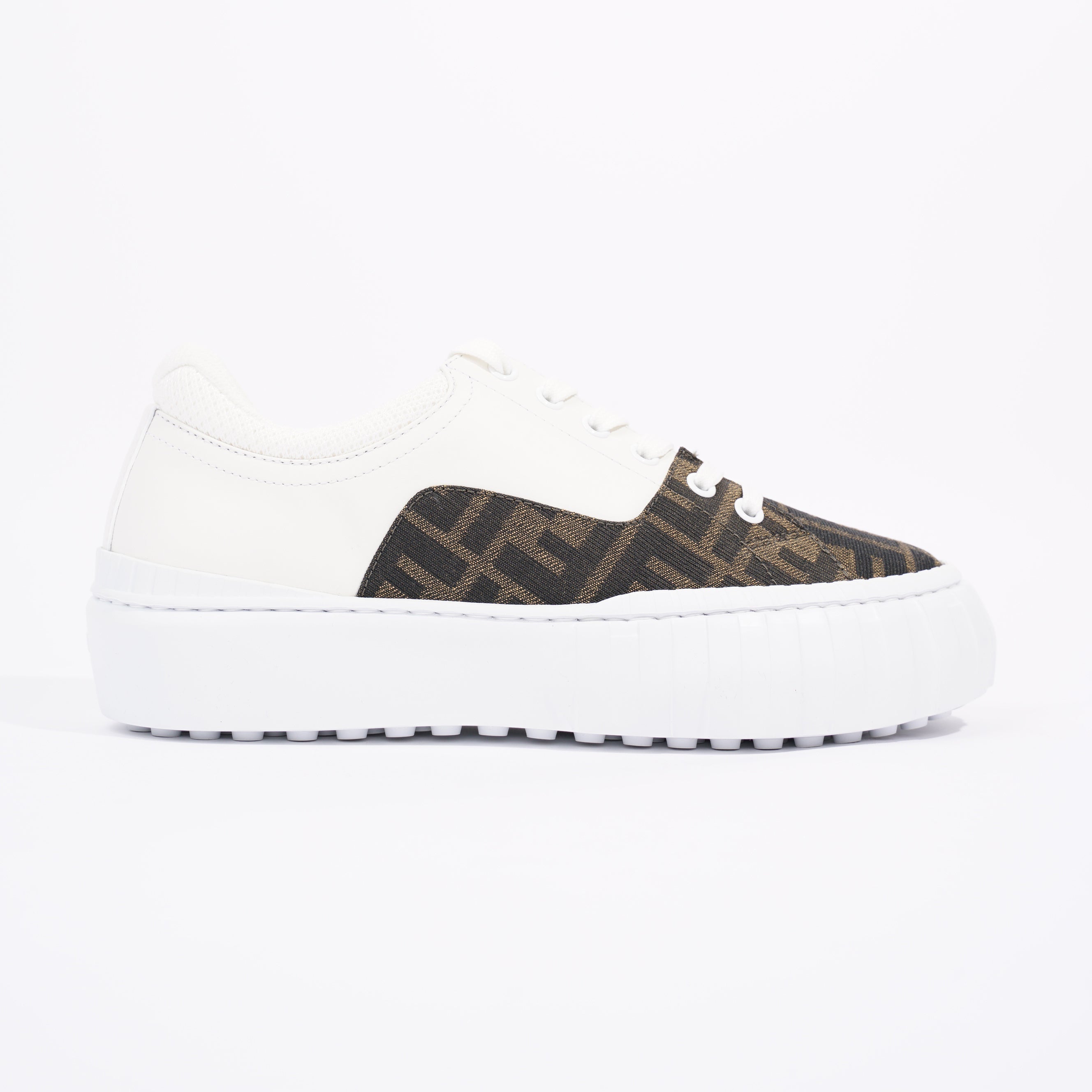 Fendi Womens Force Sneaker White / Monogram EU 38 / UK 5