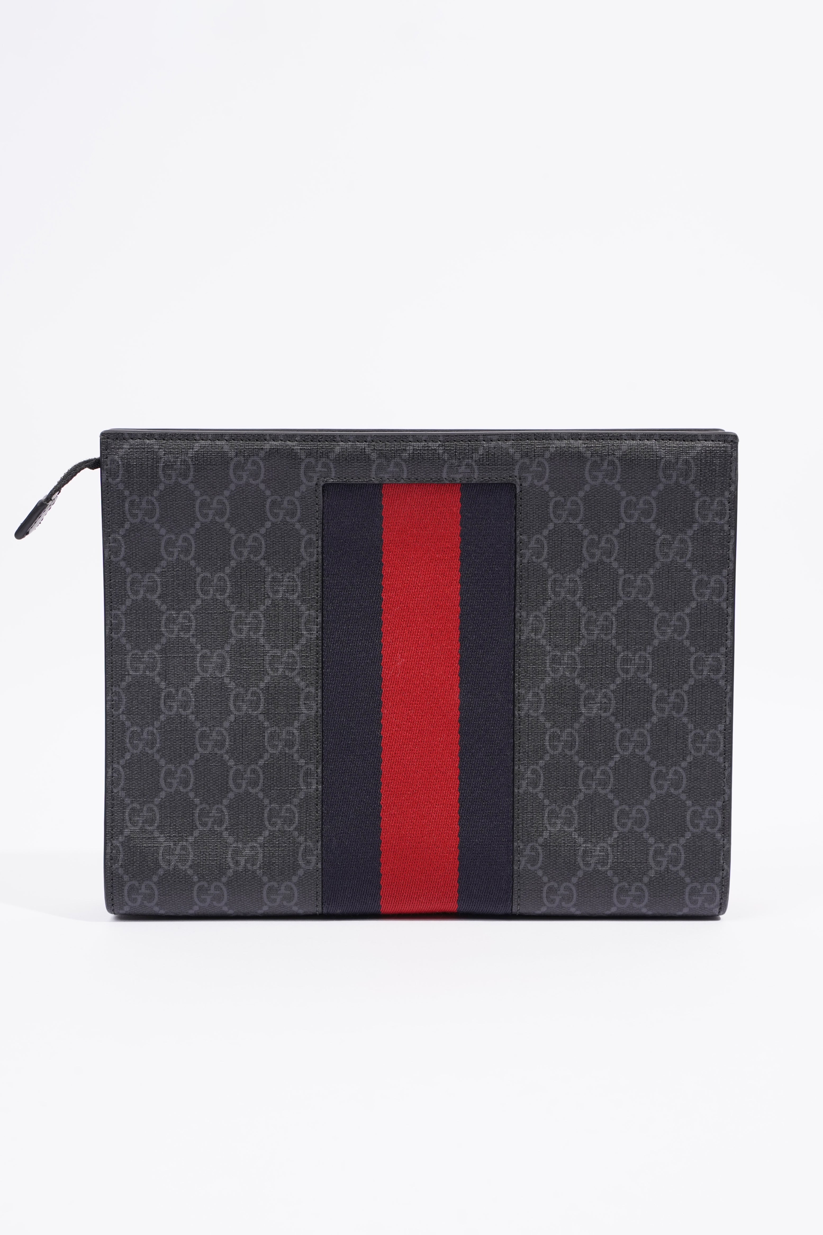 Gucci GG Supreme Pouch Black Canvas One Size