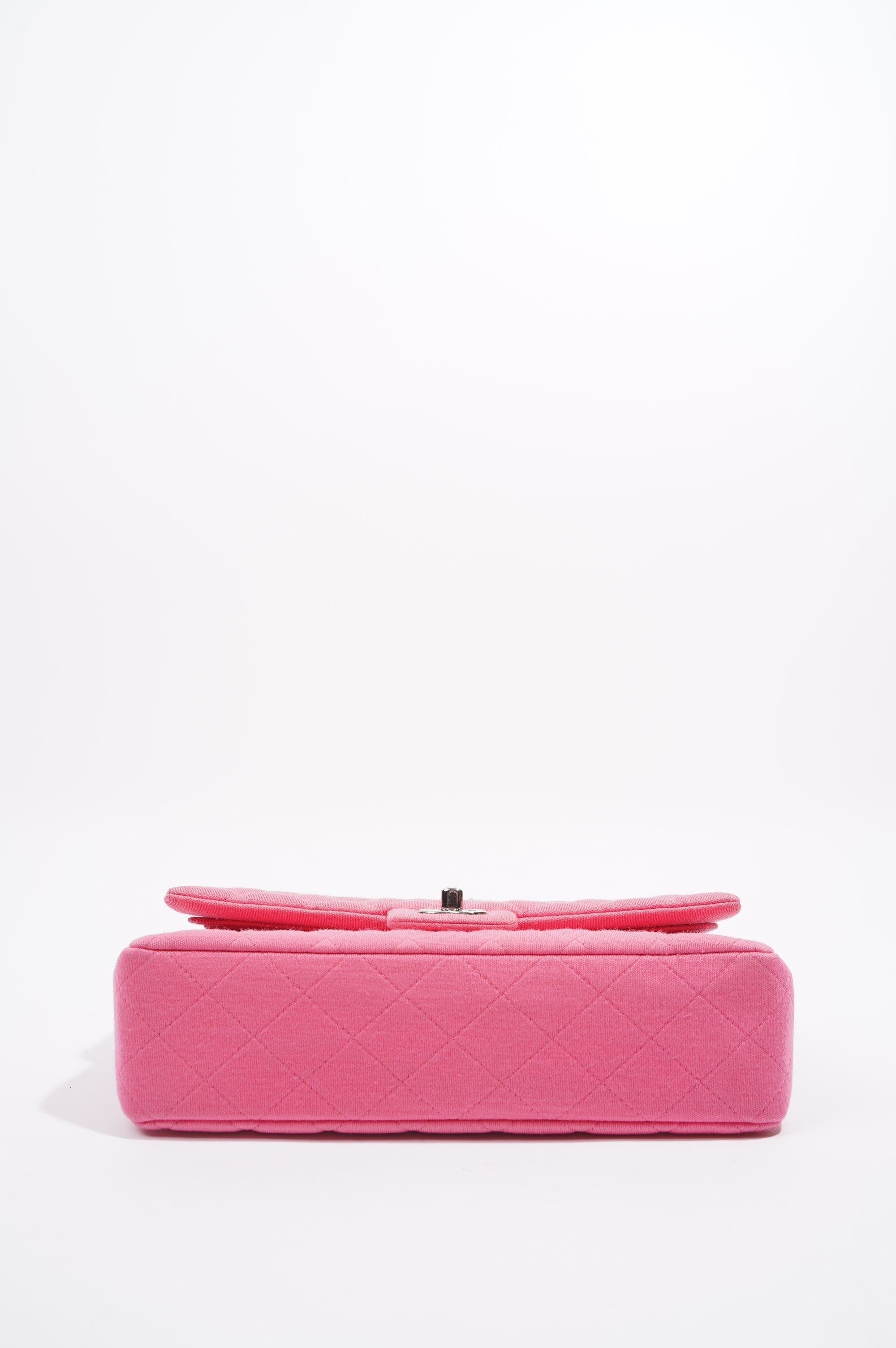 Chanel Womens Fabric Double Flap Bag Pink Medium