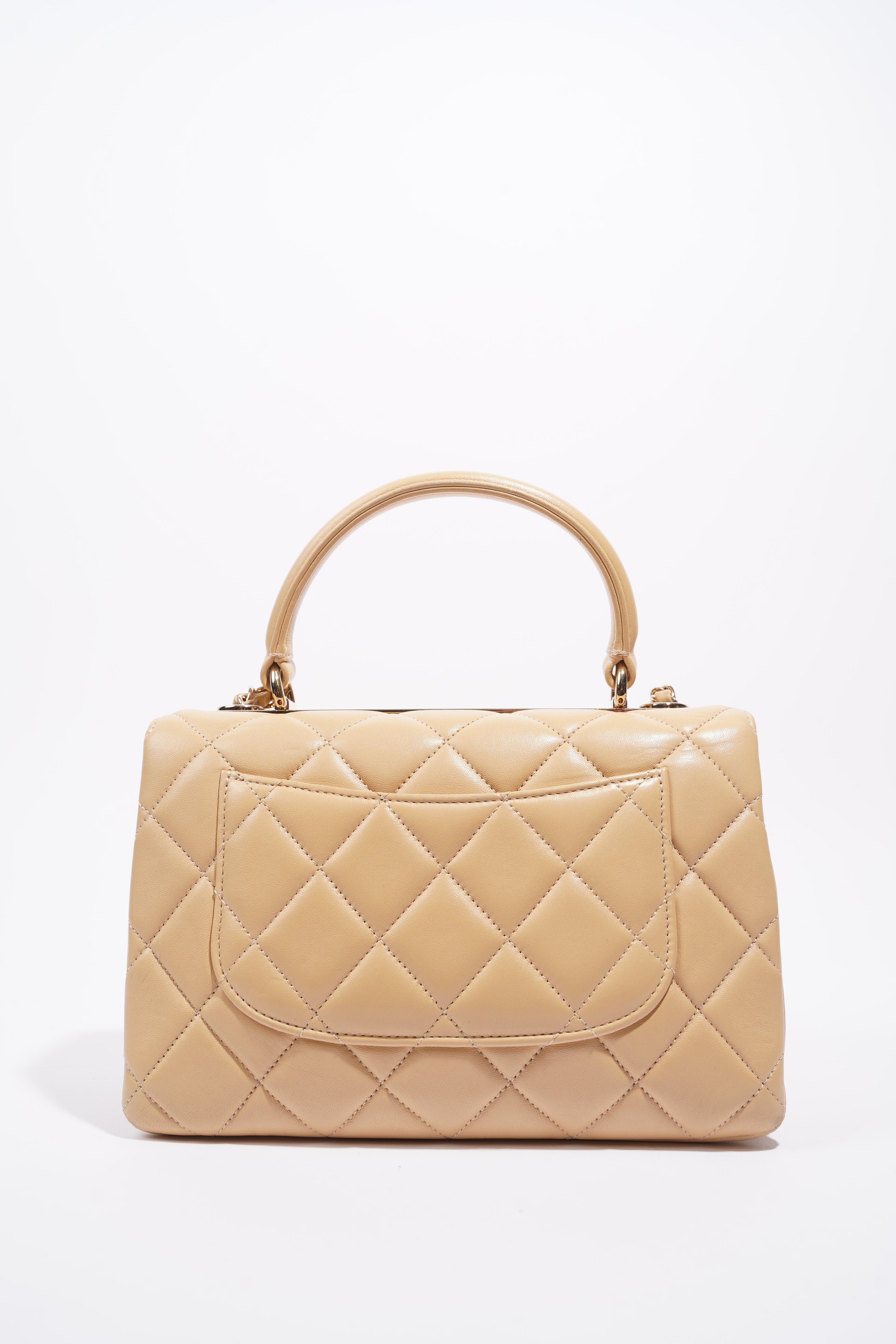 Chanel Womens Trendy Flap Bag Biscuit Lambskin Small