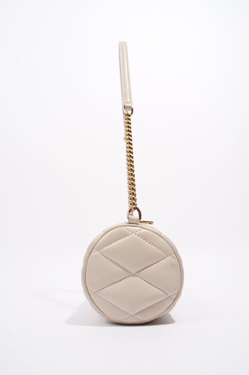Saint Laurent Womens Tube Bag White Lambskin Leather Mini