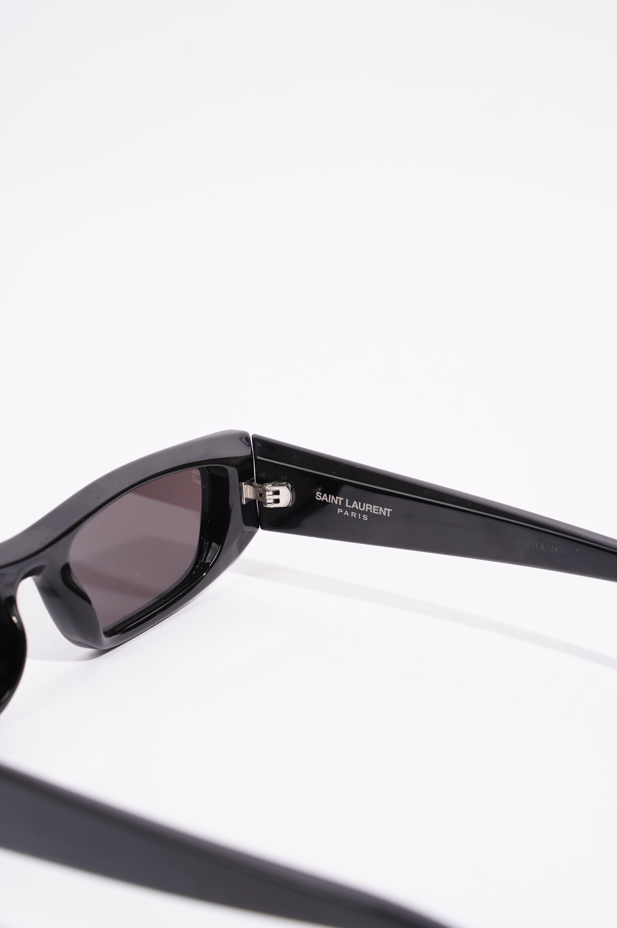 Saint Laurent Womens Rectangular Sunglasses Black Acetate 145