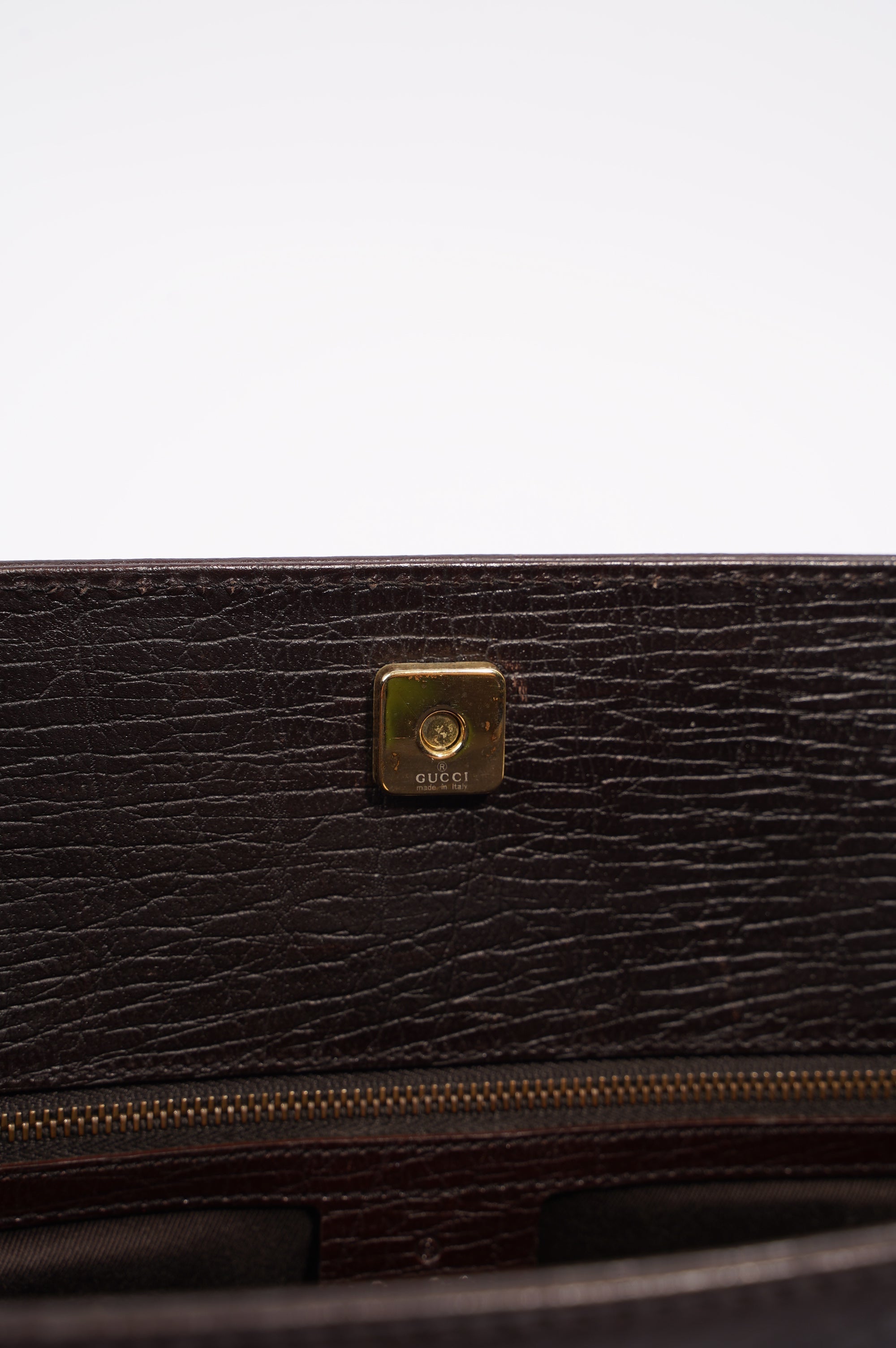 Gucci Womens Vintage Horsebit Handbag Brown Canvas