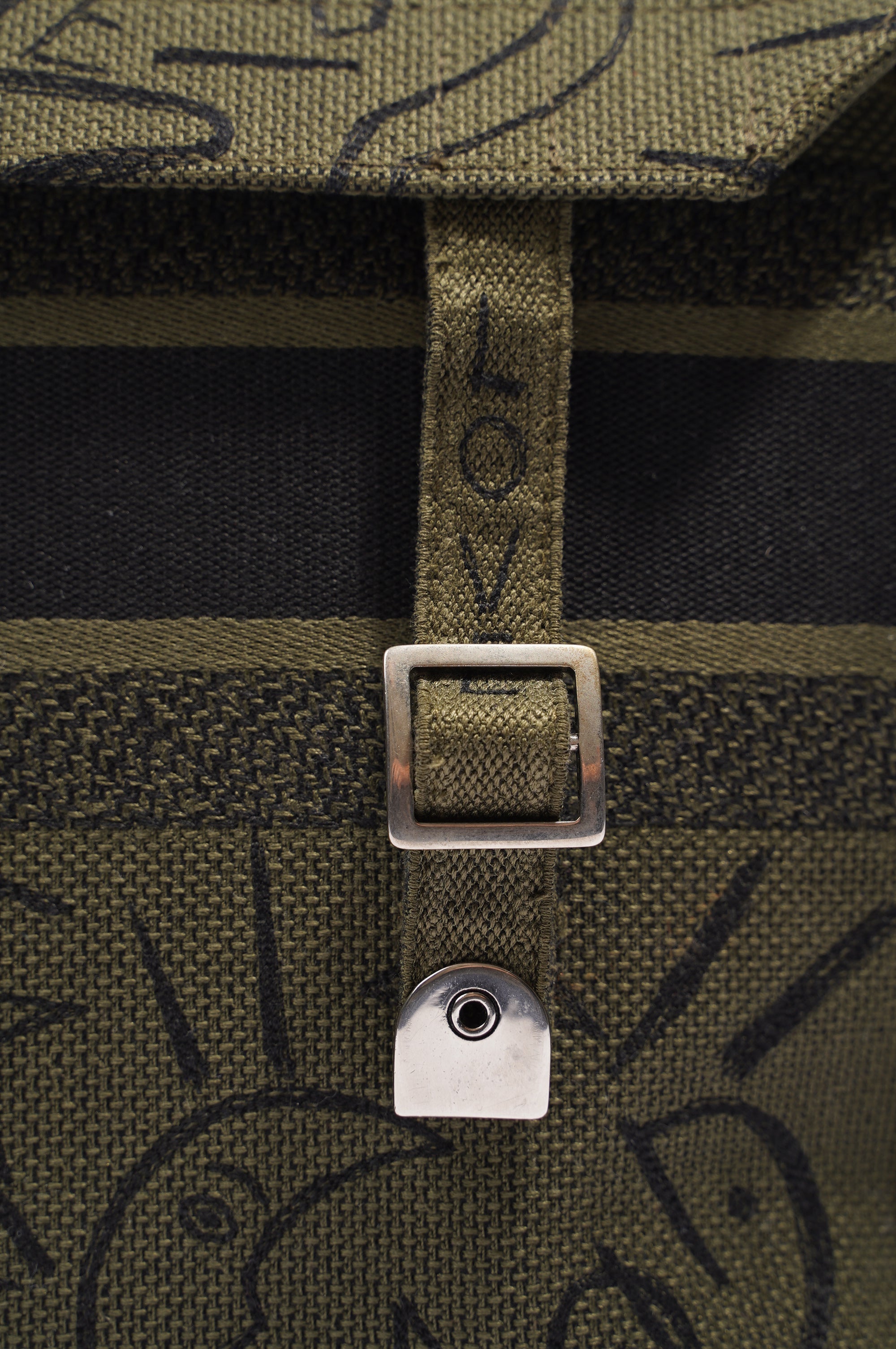 Christian Dior Womens Diorcamp Messenger Bag Green / Black Canvas