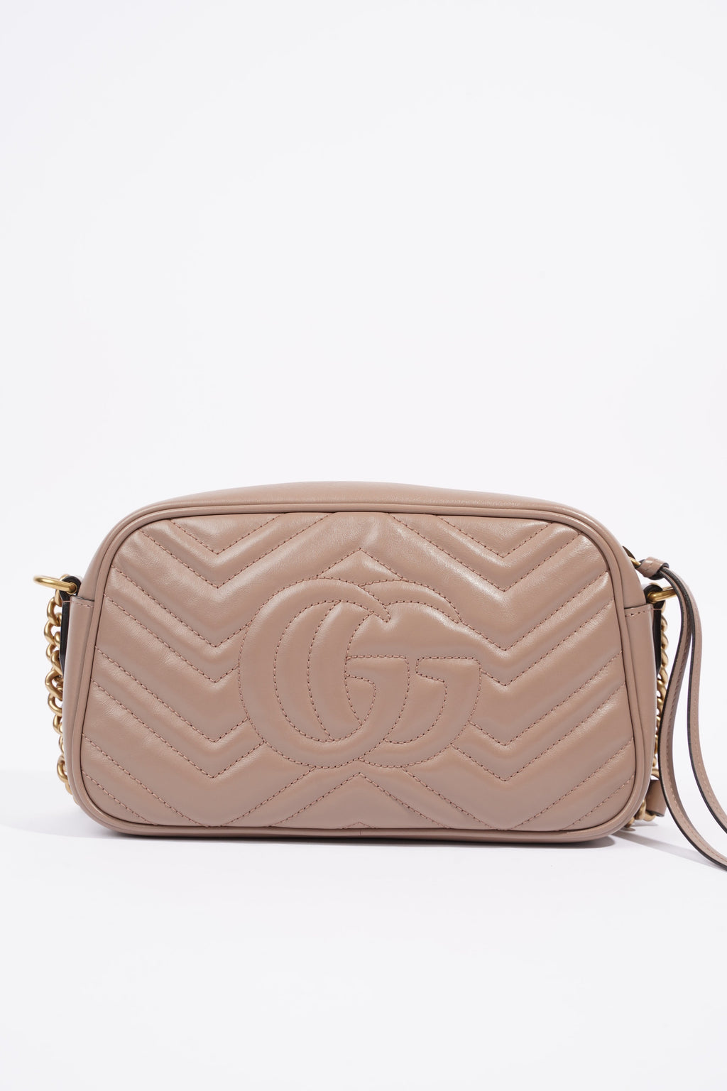 Gucci Womens Marmont Zip Bag Mauve Leather Small