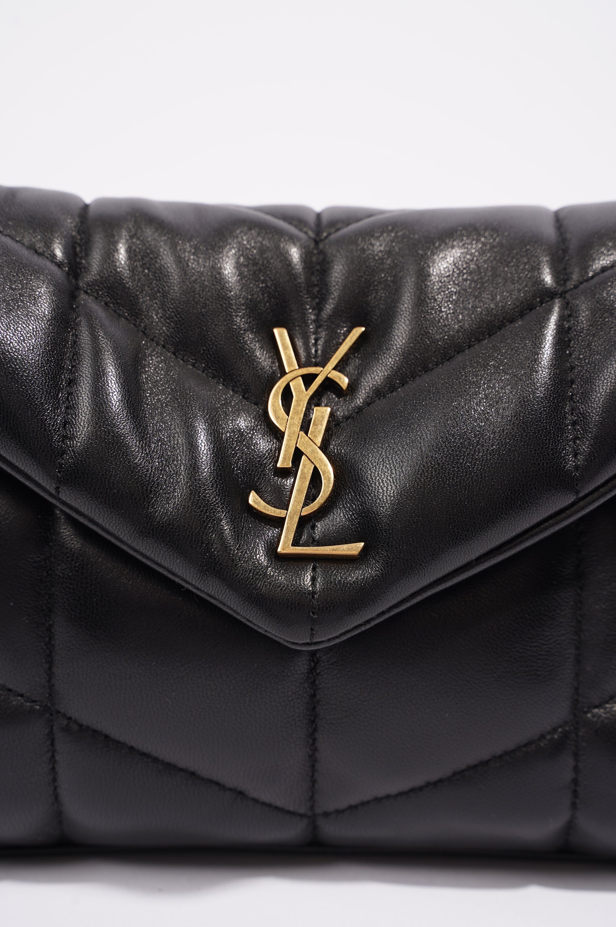 Saint Laurent Womens Loulou Toy Puffer Bag Black