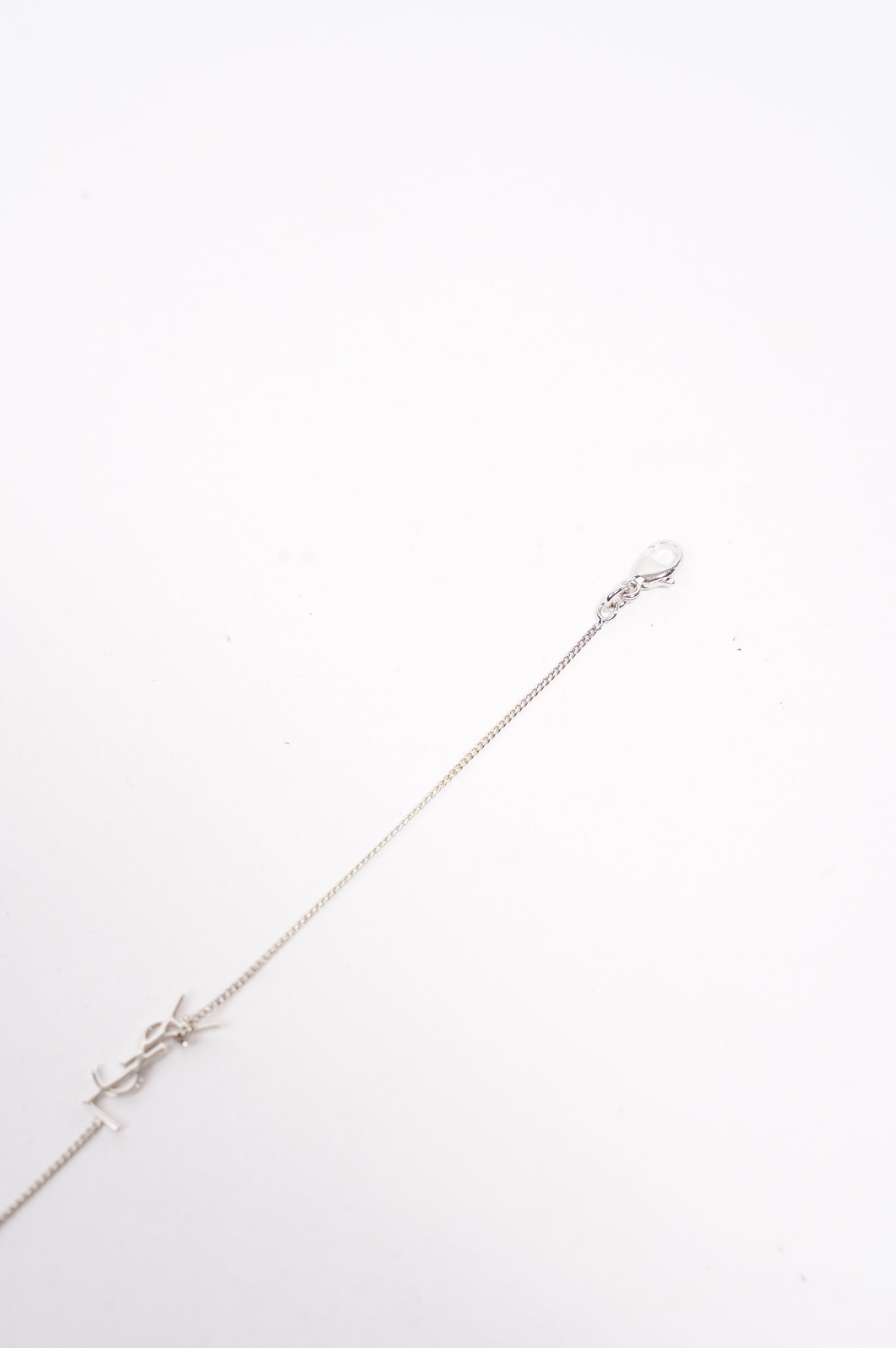 Saint Laurent Womens Logo Bracelet Silver M