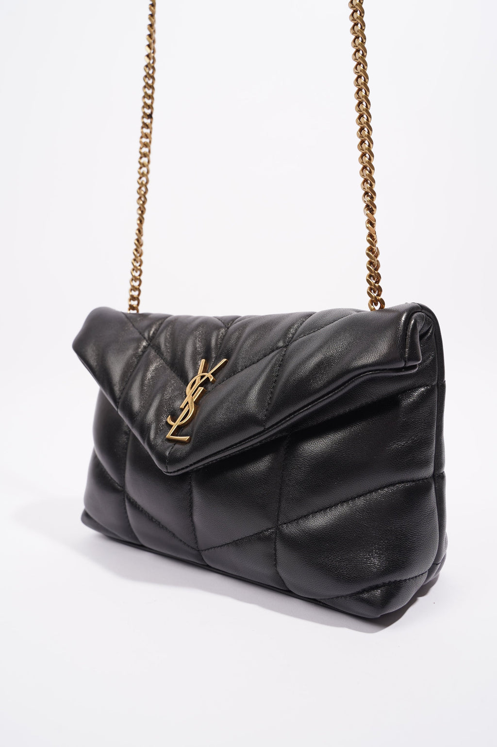 Saint Laurent Womens Loulou Toy Puffer Bag Black