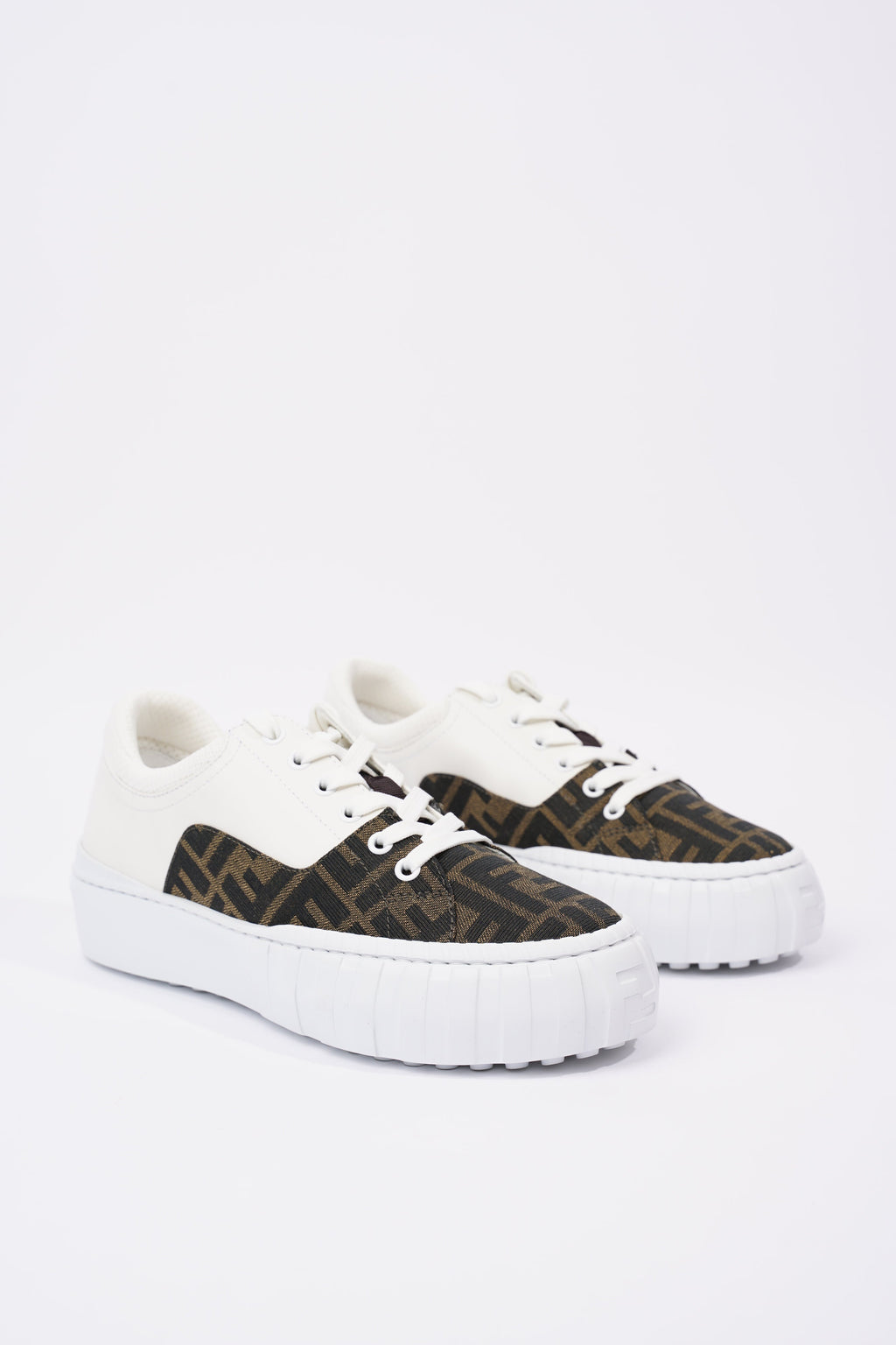 Fendi Womens Force Sneaker White / Monogram EU 38 / UK 5