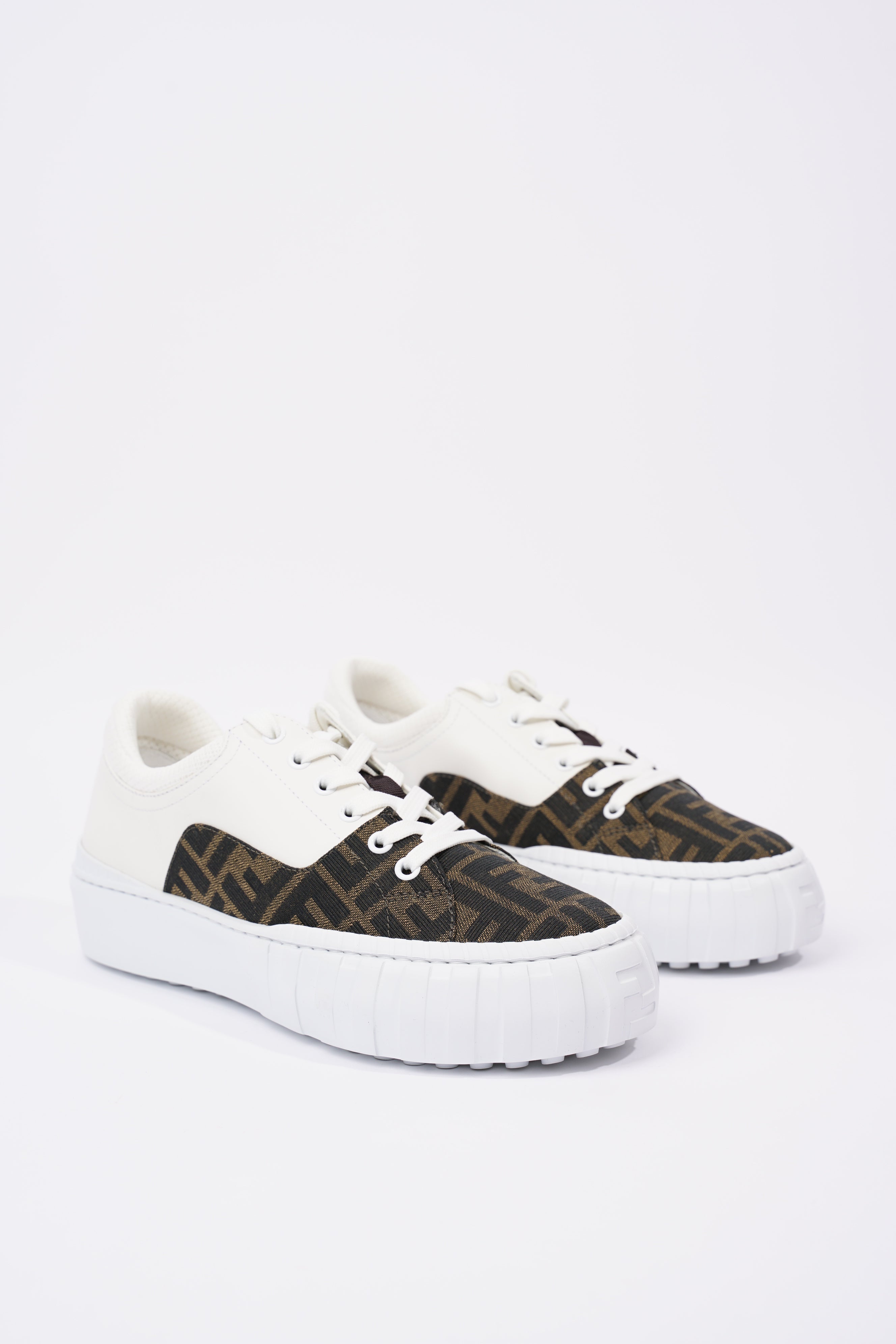 Fendi Womens Force Sneaker White / Monogram EU 38 / UK 5