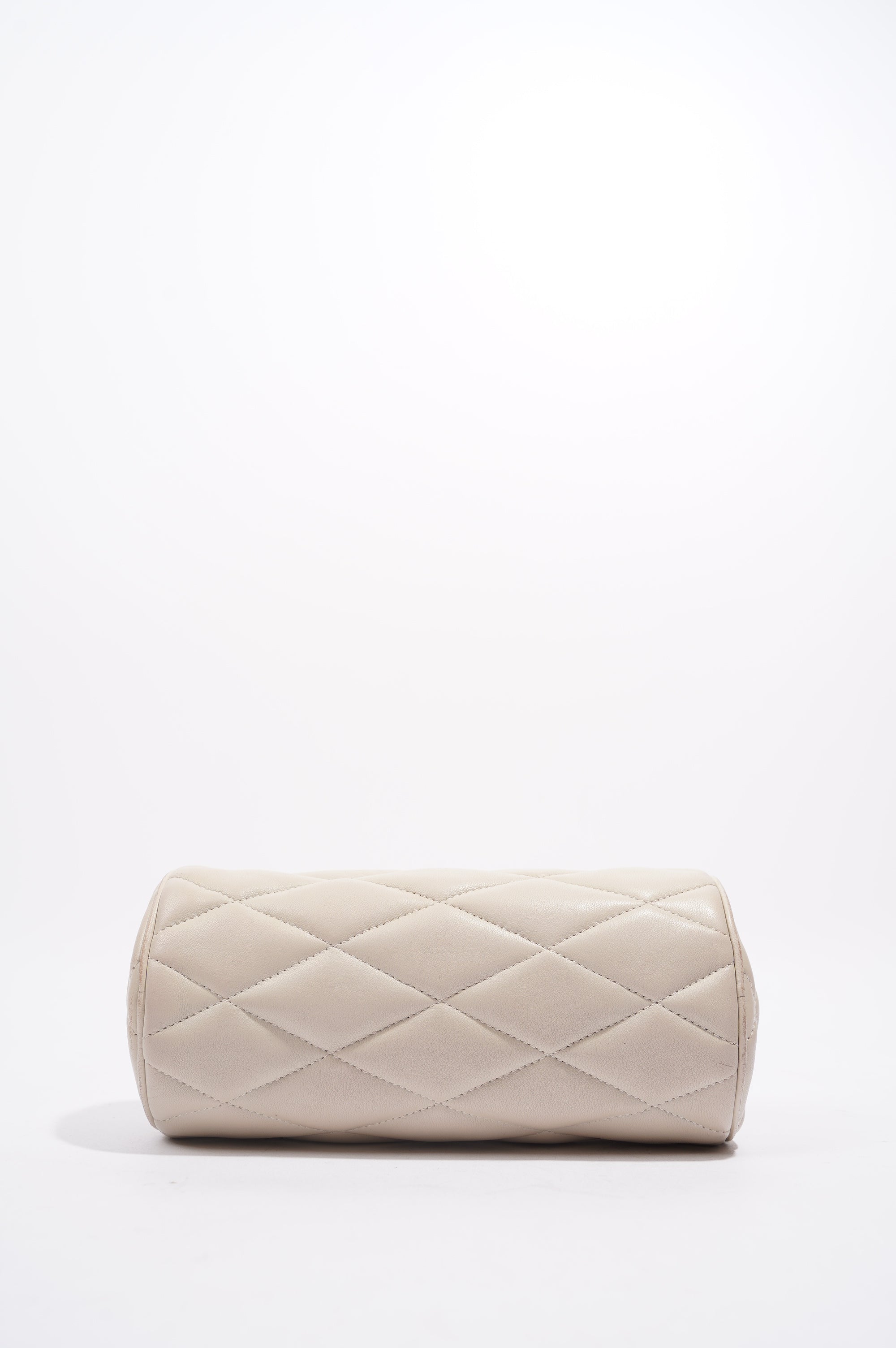 Saint Laurent Womens Tube Bag White Lambskin Leather Mini