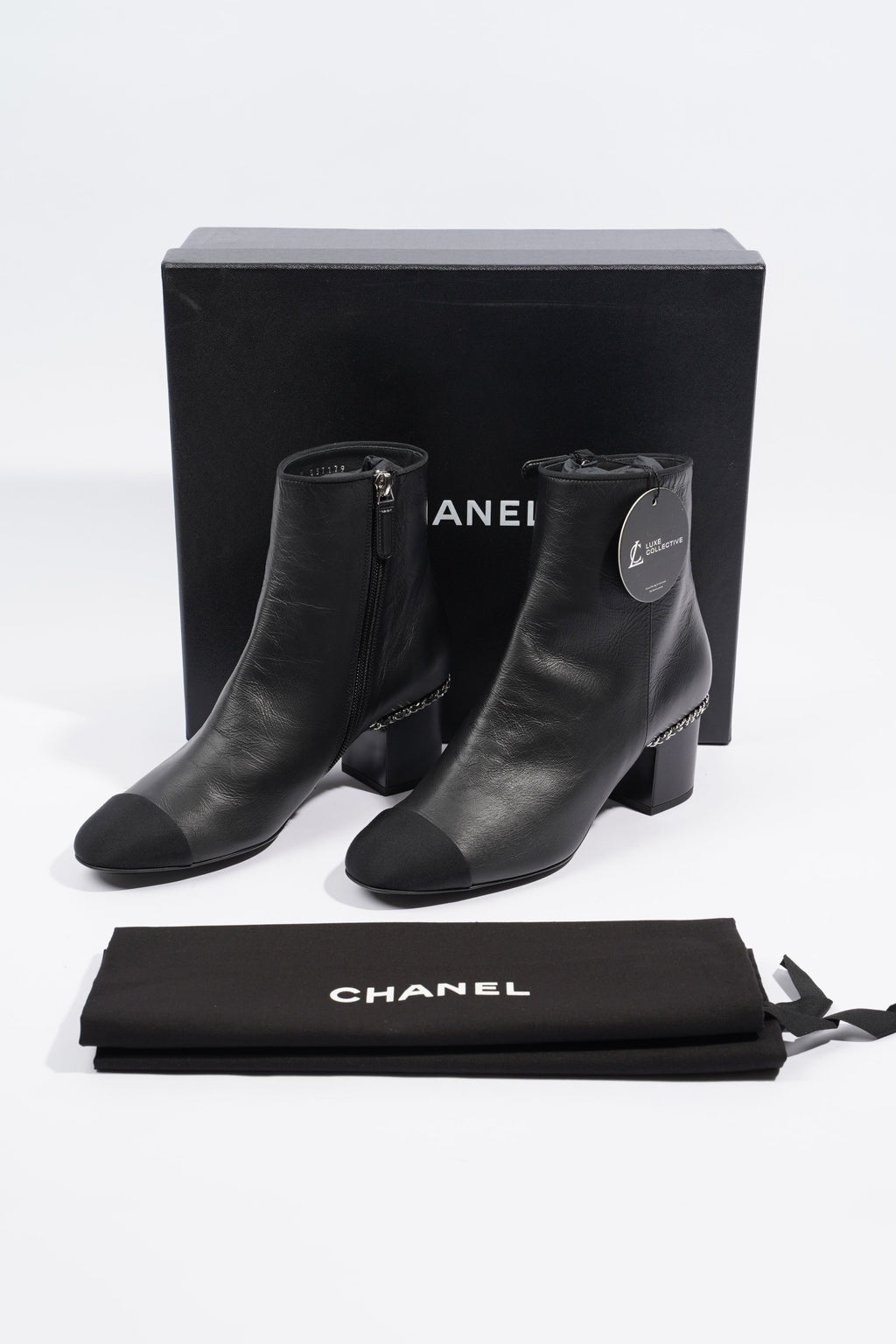 Chanel Leather Ankle Boot Black EU 38.5 / UK 5.5