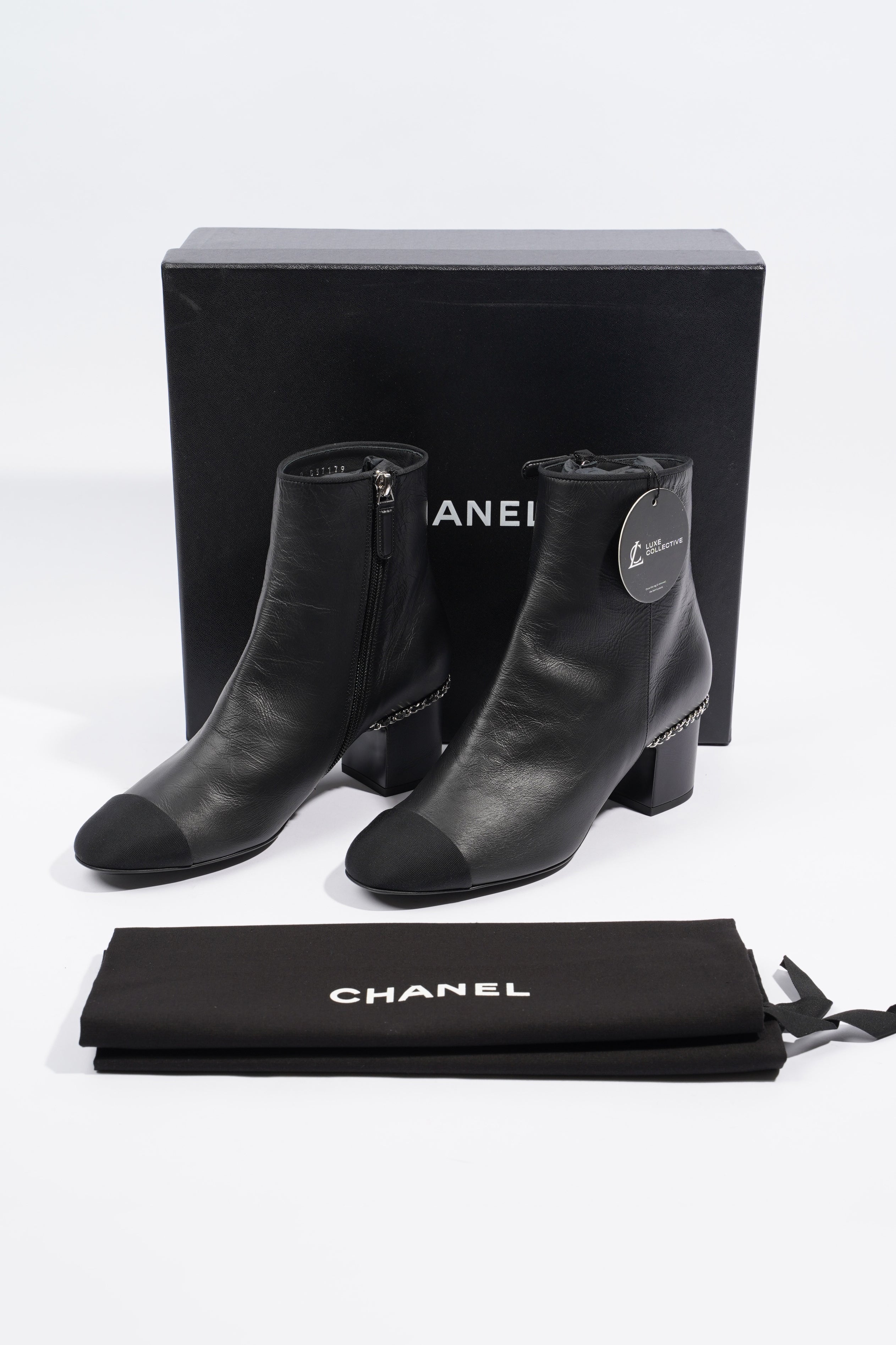 Chanel Leather Ankle Boot Black EU 38.5 / UK 5.5