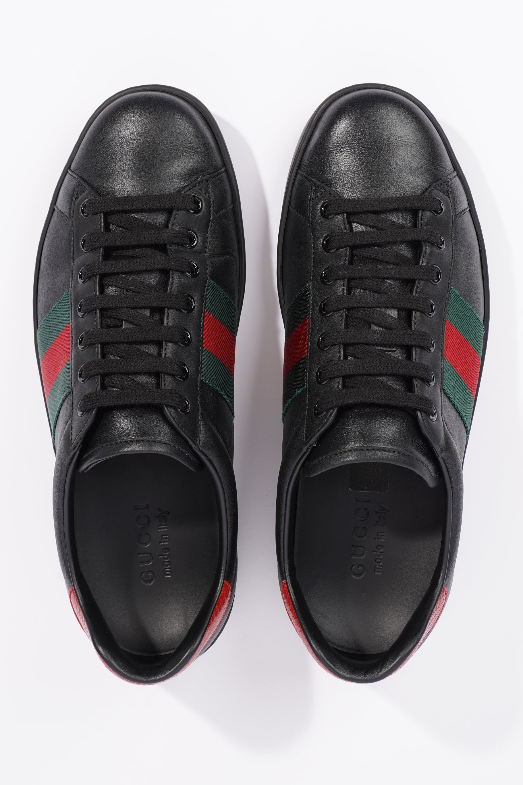 Gucci Mens Ace Black / Green / Red EU 42 / UK 8