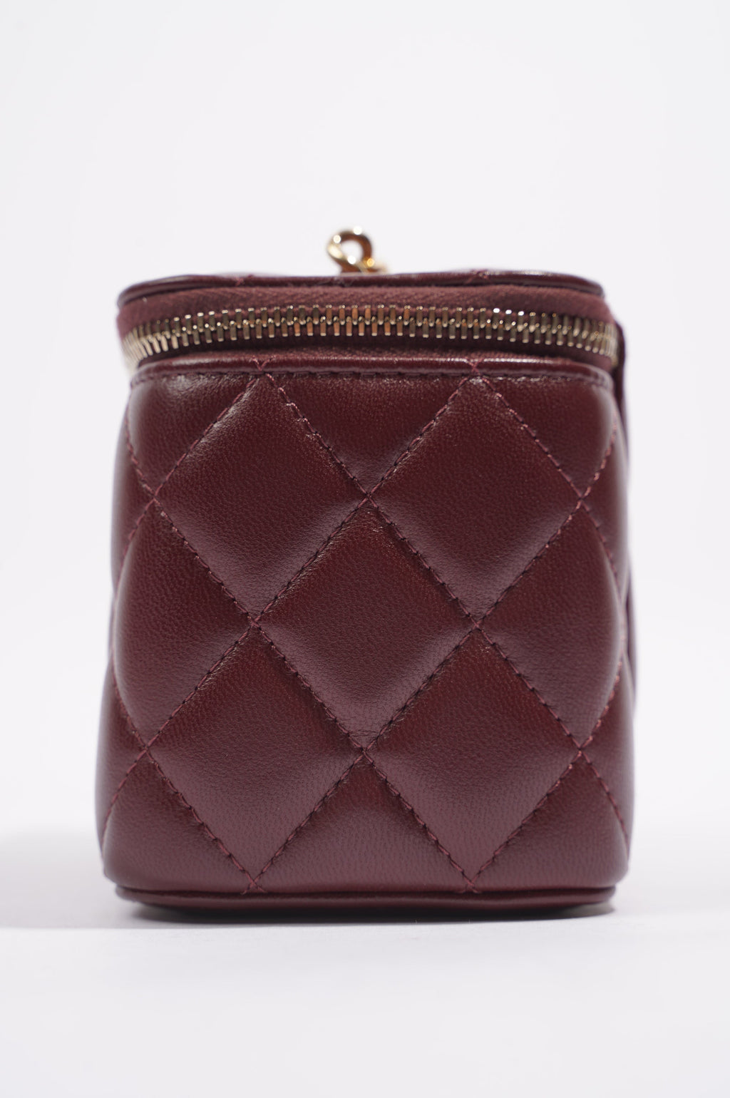 Chanel Womens Vanity Case Burgundy