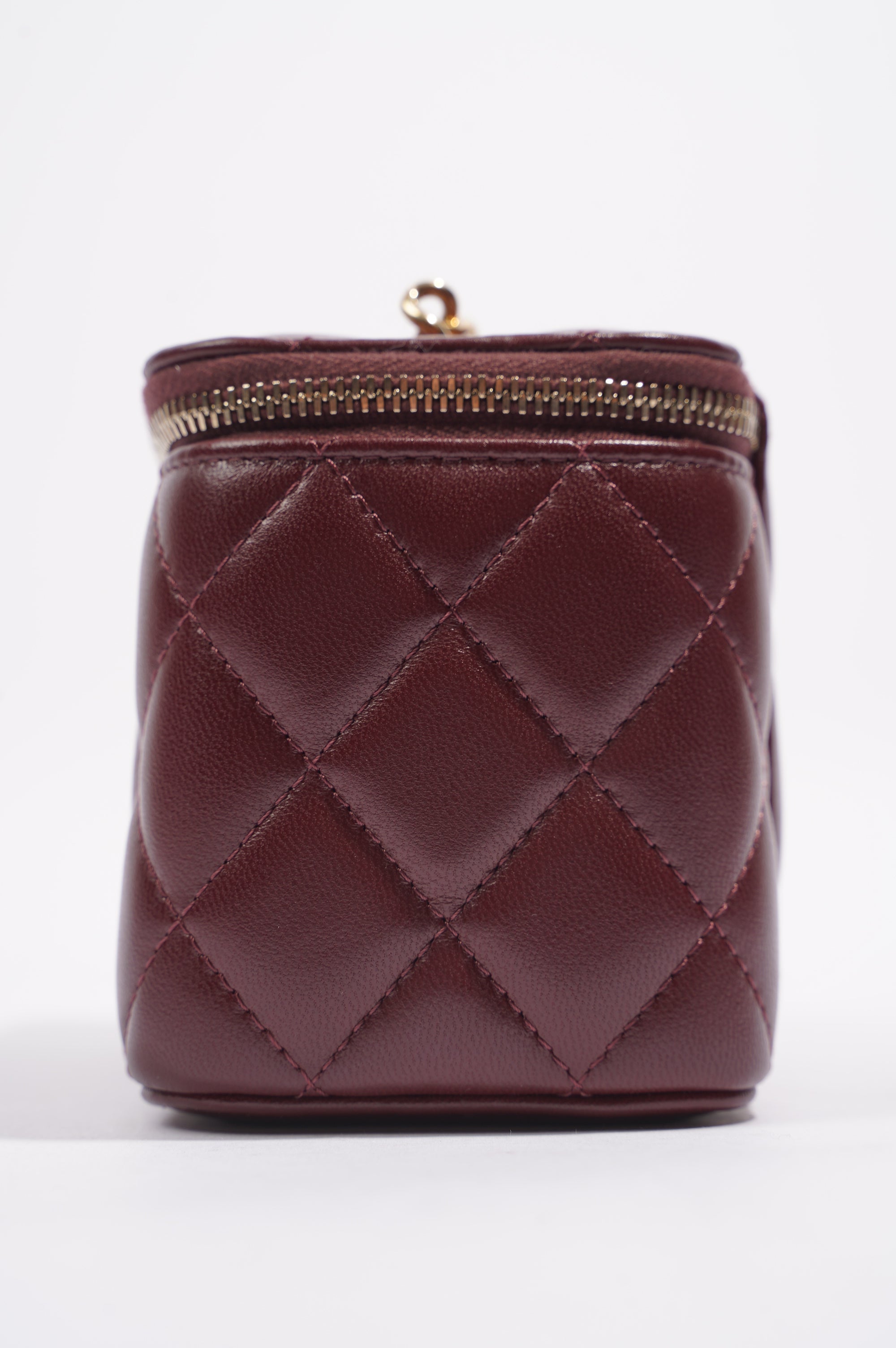 Chanel Womens Vanity Case Burgundy