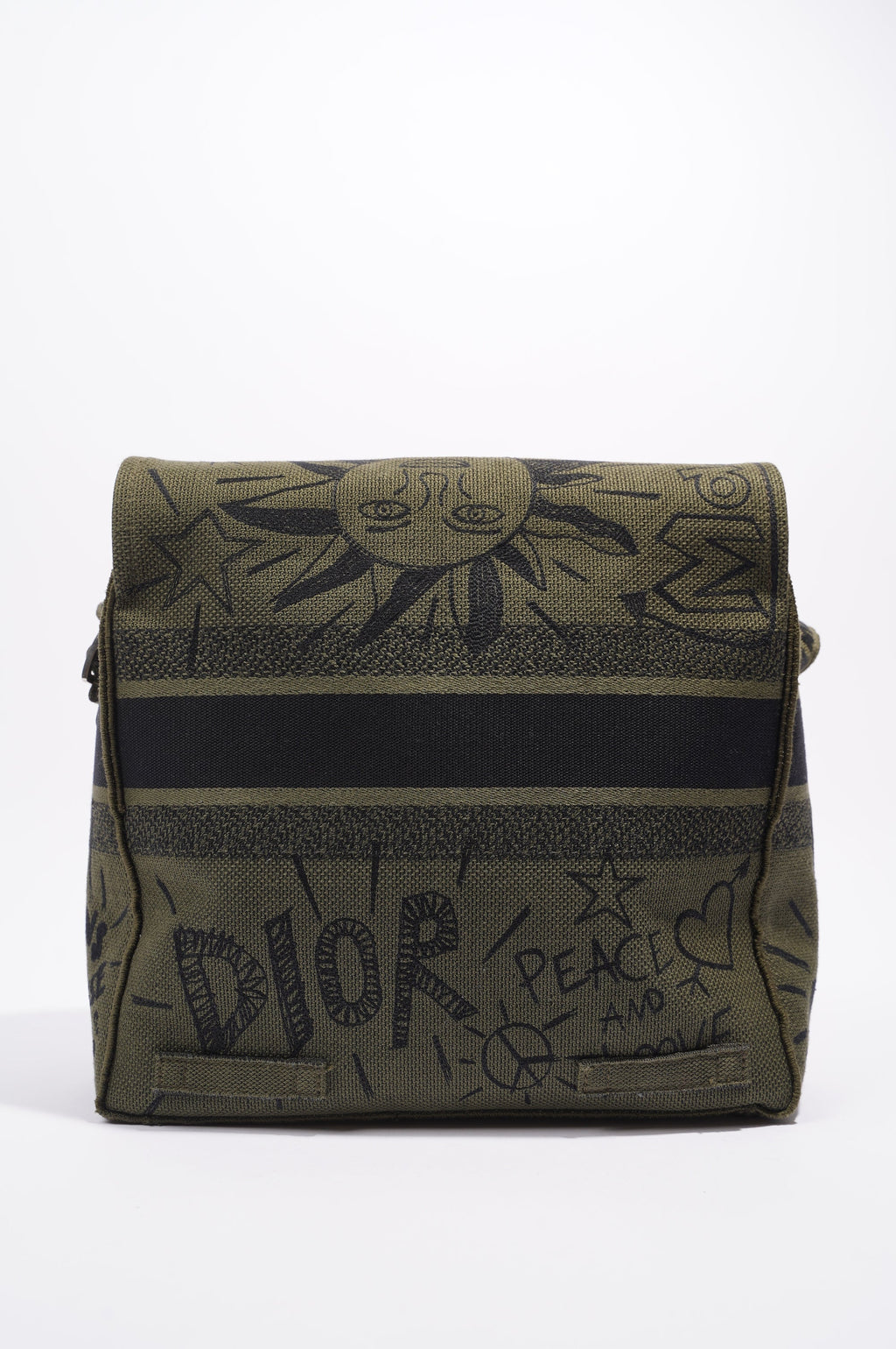 Christian Dior Womens Diorcamp Messenger Bag Green / Black Canvas